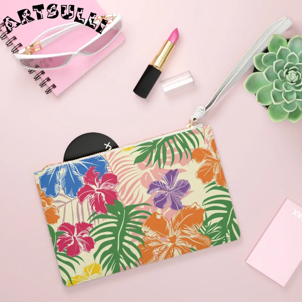 JAKKOUTTHEBXX Tropical Floral Art Printed Clutch Bag 2025