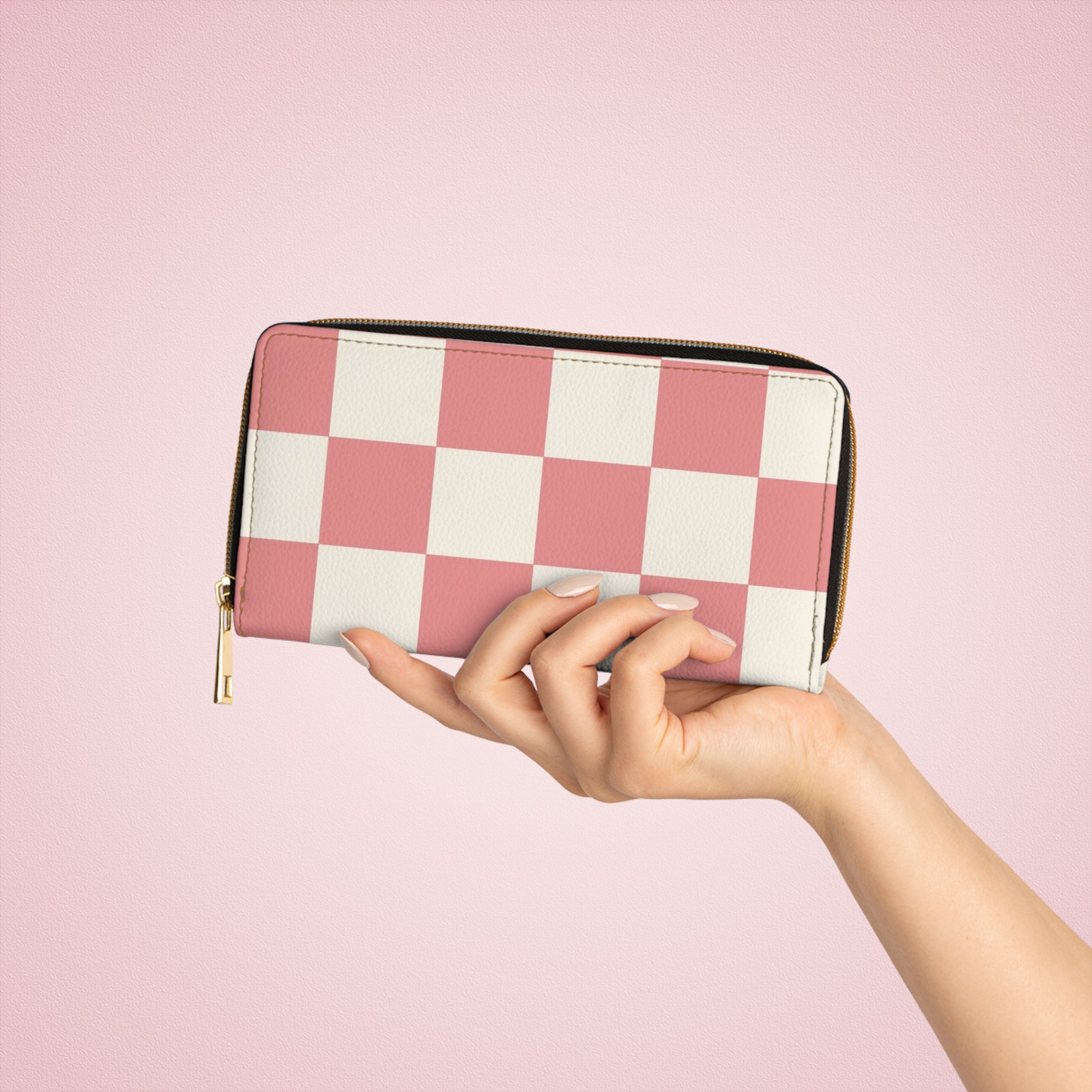 Retro Checkered Grassland Sprites Zipper Wallet, Artsulli - Art is Long, Life is Short, Accessories, , , , , , , 