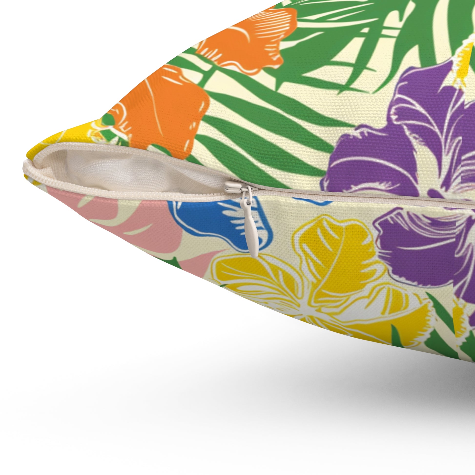 Blooming Tropical Flowers Spun Polyester Square Pillow, Artsulli - Art is Long, Life is Short, Home Decor, , , , , , , 