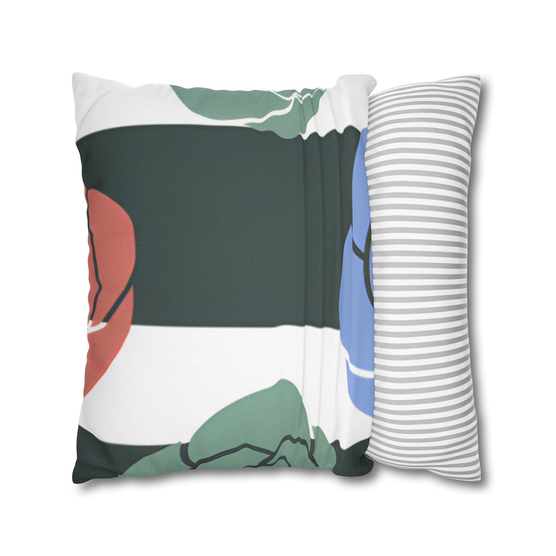 Striped Rose Garden Spun Polyester Square Pillowcase, Artsulli - Art is Long, Life is Short, Home Decor, , , , , , , 
