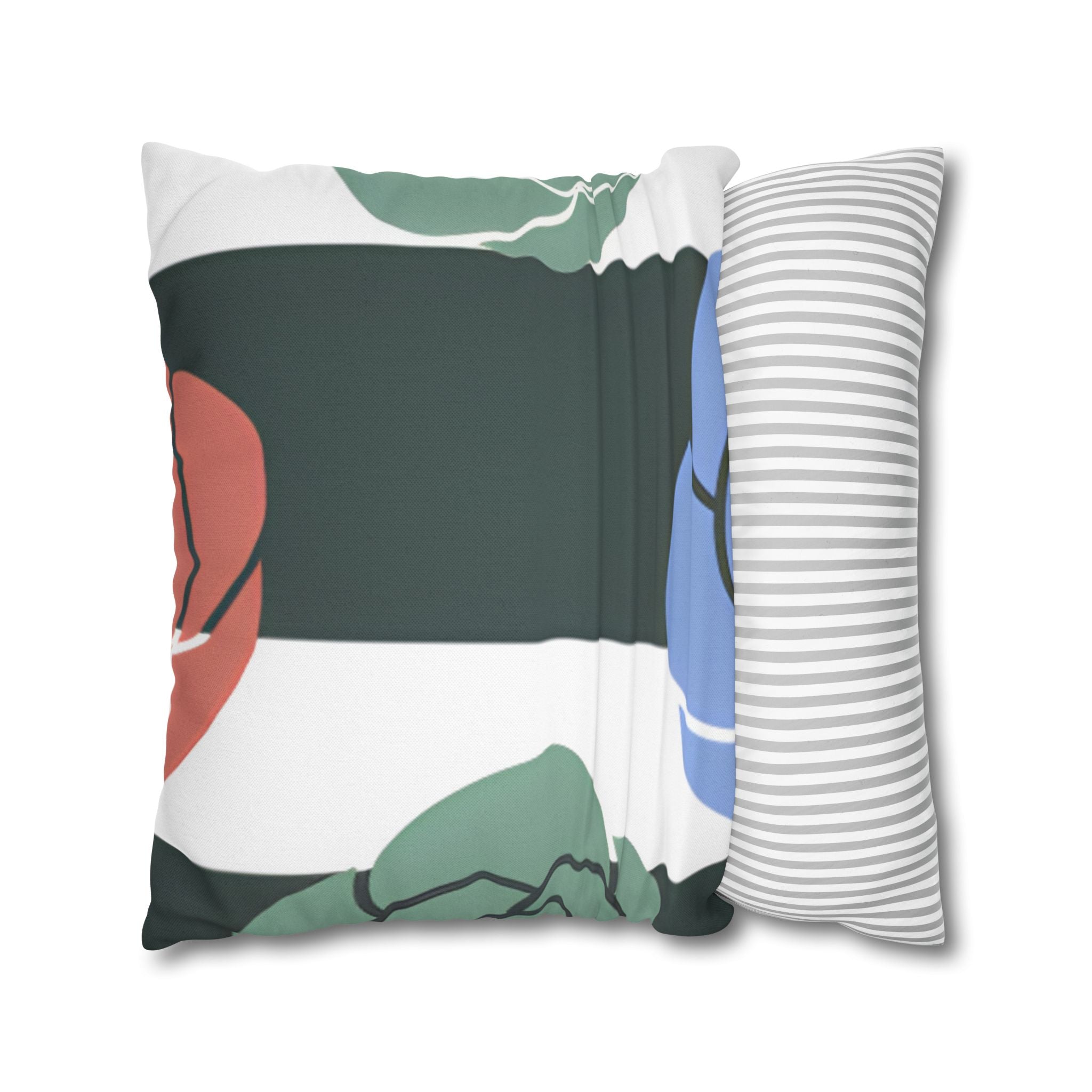 Striped Rose Garden Spun Polyester Square Pillowcase, Artsulli - Art is Long, Life is Short, Home Decor, , , , , , , 