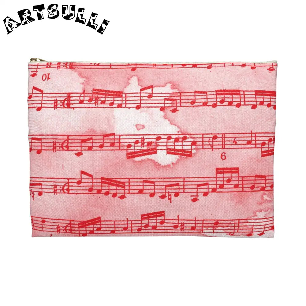JAKKOUTTHEBXX Red Musical Note Zippered Pouch 2025