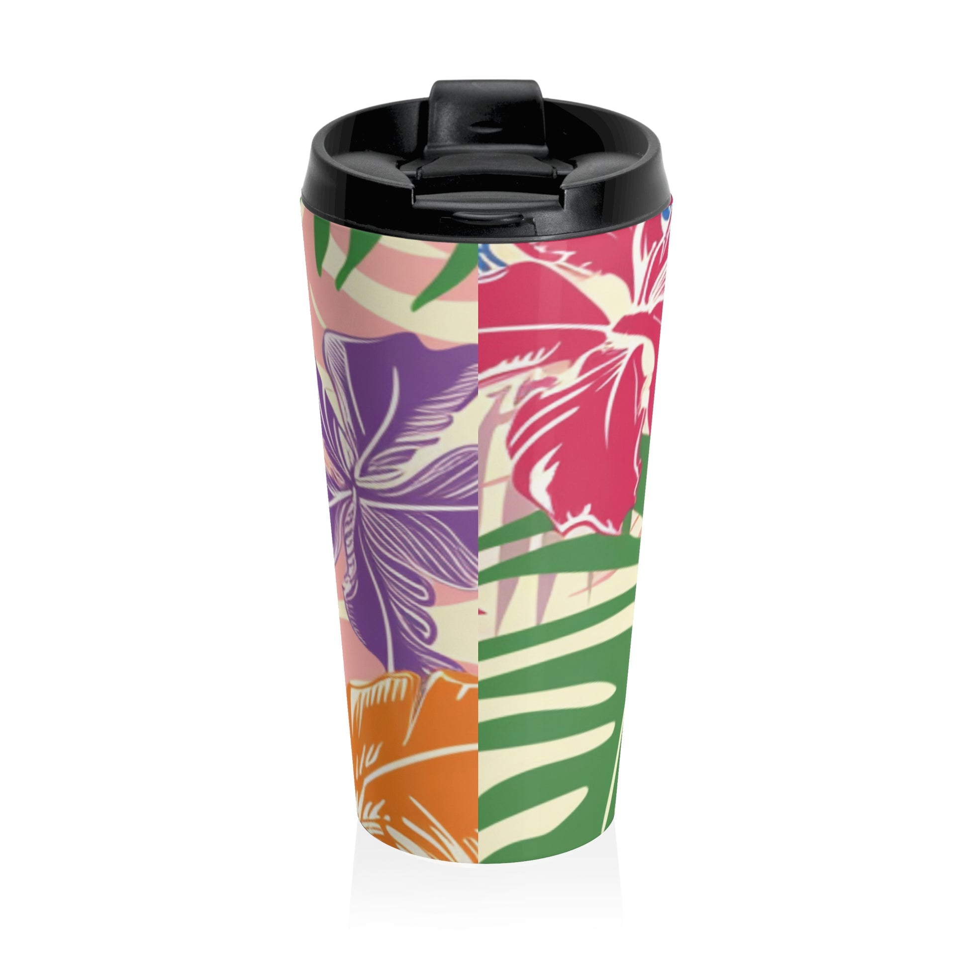Blooming Tropical Flowers Stainless Steel Travel Mug, Artsulli - Art is Long, Life is Short, Mug, , , , , , , 