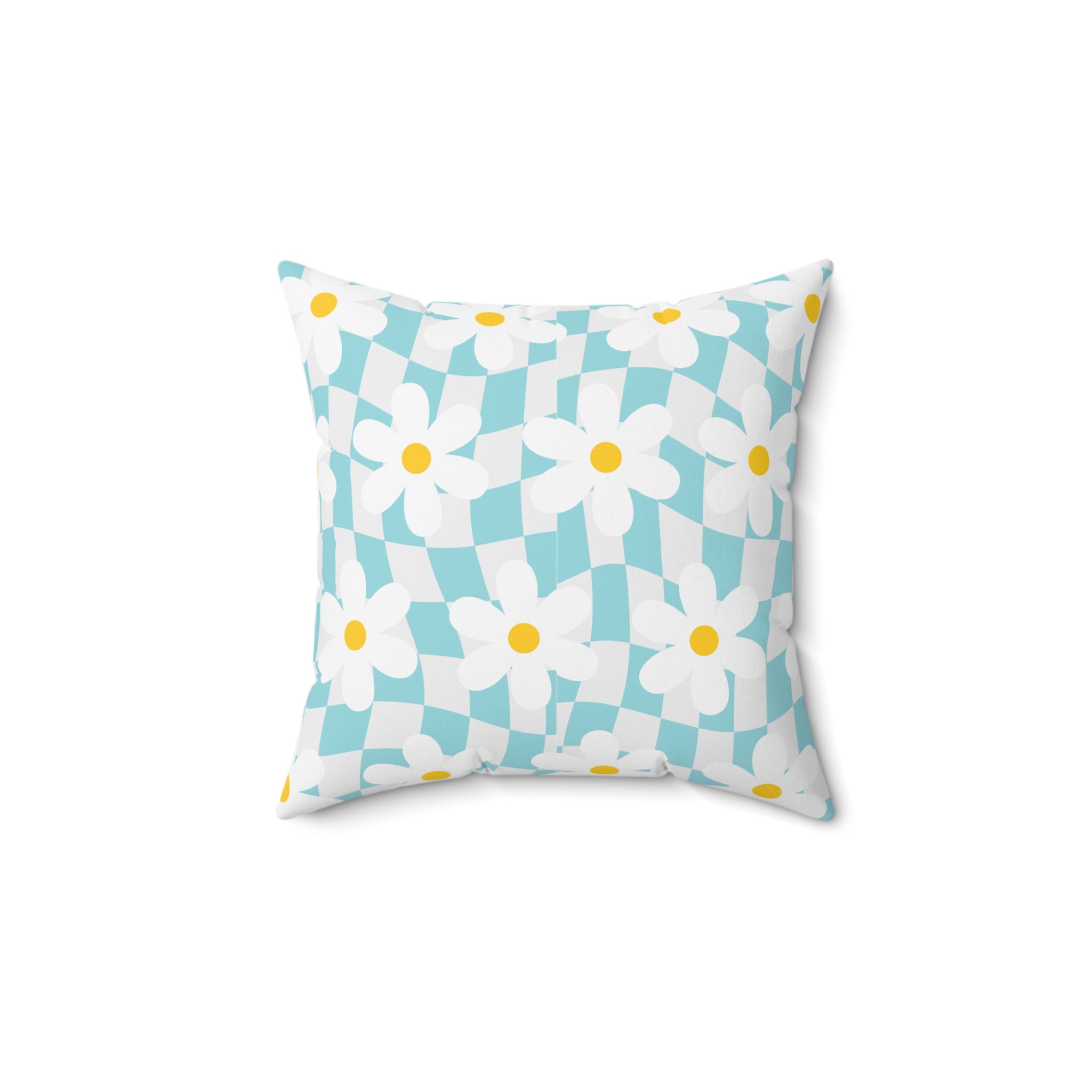 Trippy Check Garden Spun Polyester Square Pillow, Artsulli - Art is Long, Life is Short, Home Decor, Size, 14" × 14", , , , , 11416345835629396894