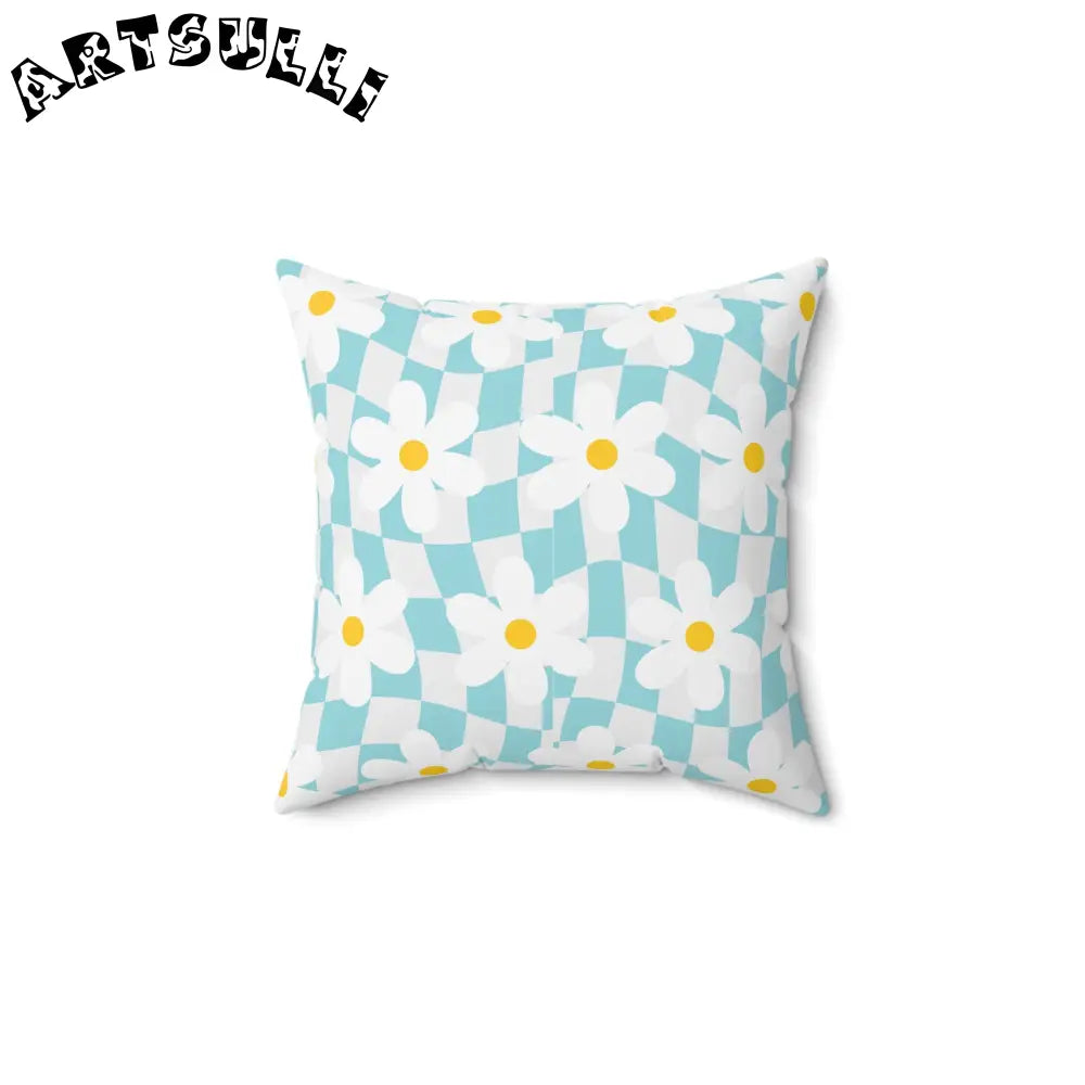JAKKOUTTHEBXX Trippy Check Garden Spun Polyester Square Pillow