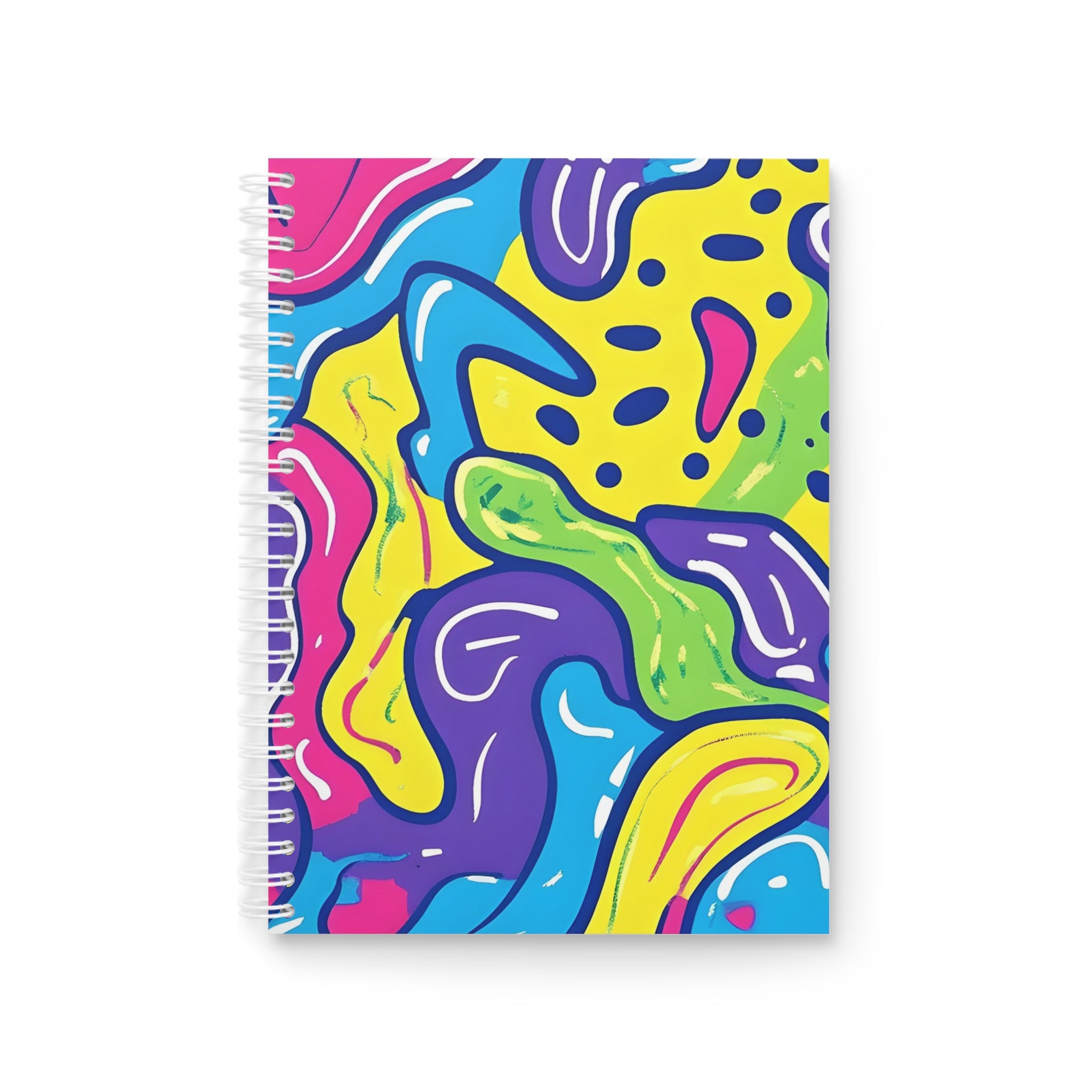 90s Trippy Slime Spiral Notebook, Artsulli - Art is Long, Life is Short, Paper products, Size, One Size, , , , , 14326599076602537119