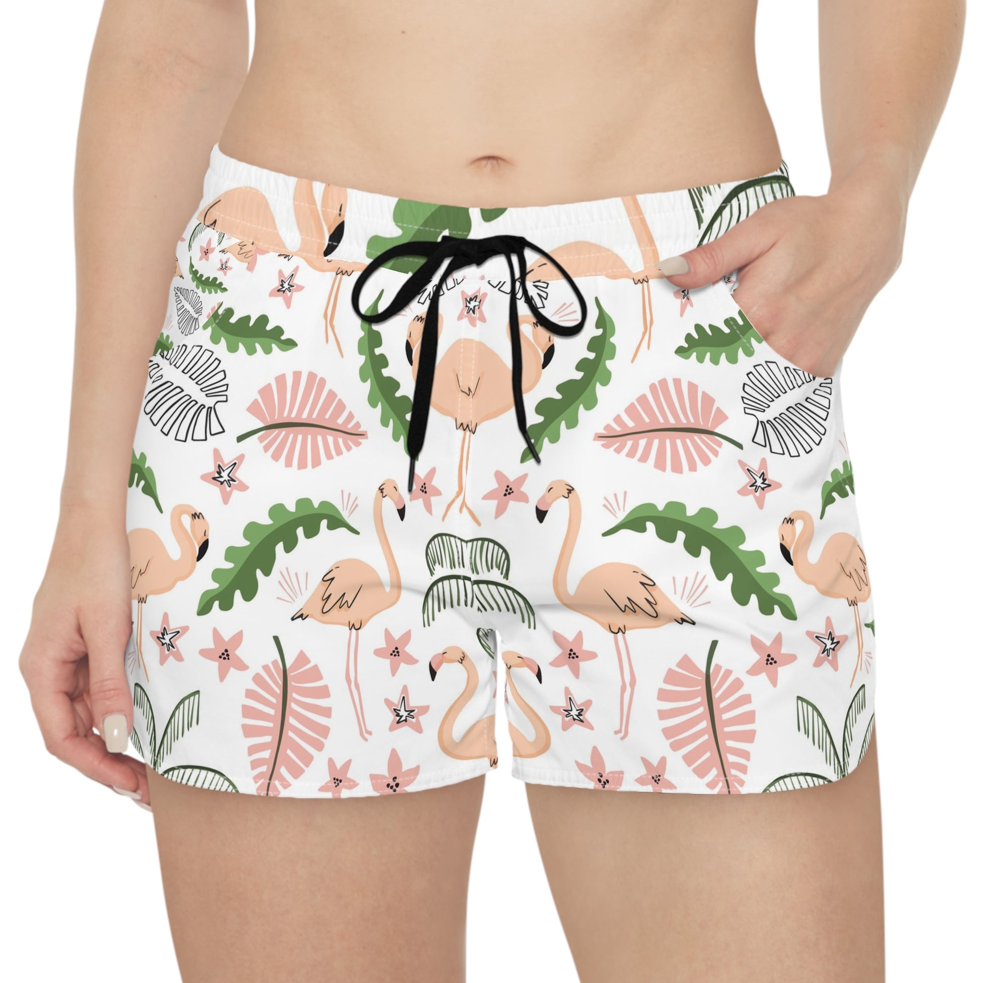 Flamingo Women's Casual Shorts (AOP), Artsulli - Art is Long, Life is Short, All Over Prints, , , , , , , 