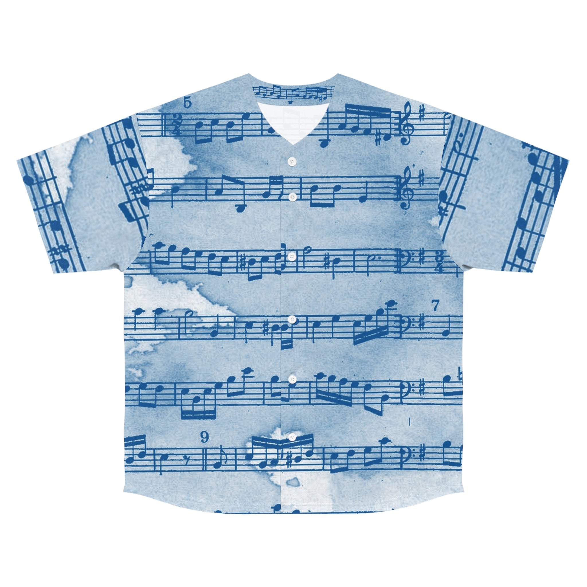 Drip Spill Type Beat Sheet Music Blue Men's Baseball Jersey (AOP), Artsulli - Art is Long, Life is Short, All Over Prints, Size, S, Color, Seam thread color automatically matched to design, , , 33055442177463481332