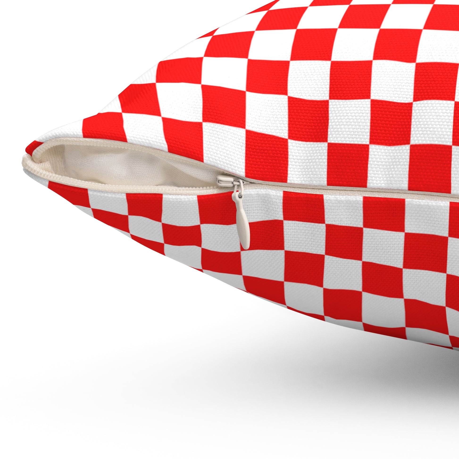 Checkerboard Red and White Spun Polyester Square Pillow, Artsulli - Art is Long, Life is Short, Home Decor, , , , , , , 