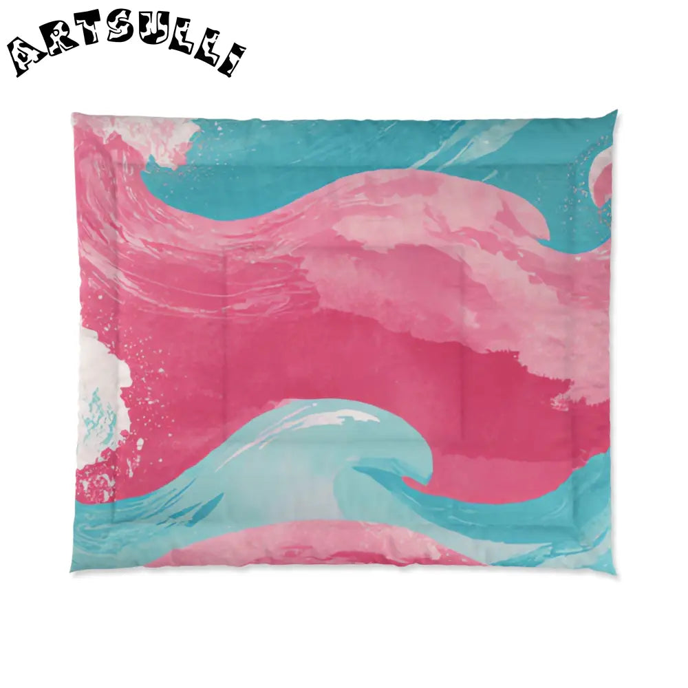 JAKKOUTTHEBXX The Great Pastelwave Pink and Blue Comforter