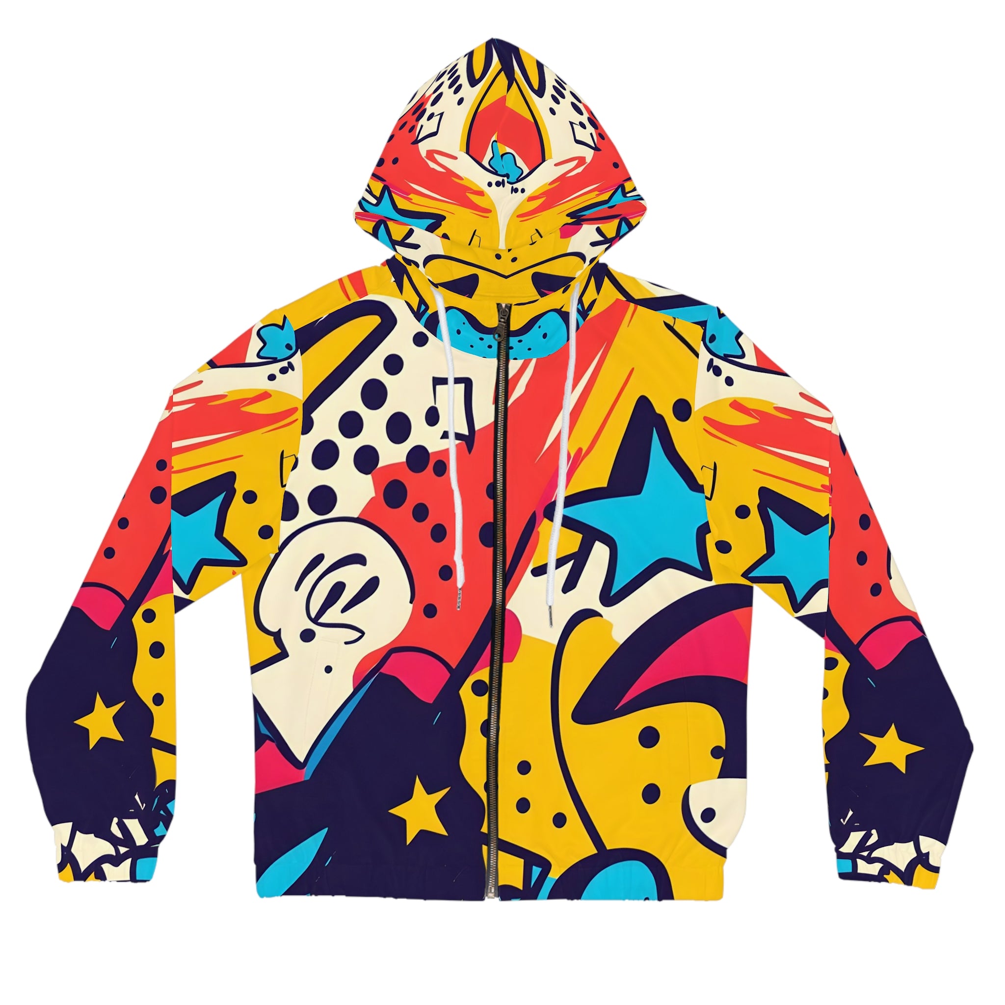 Leopard Print x Paint Brush Strokes Multi-Color Women’s Full-Zip Hoodie (AOP), Artsulli - Art is Long, Life is Short, All Over Prints, Size, XS, Color, White, , , 33615148785106146612