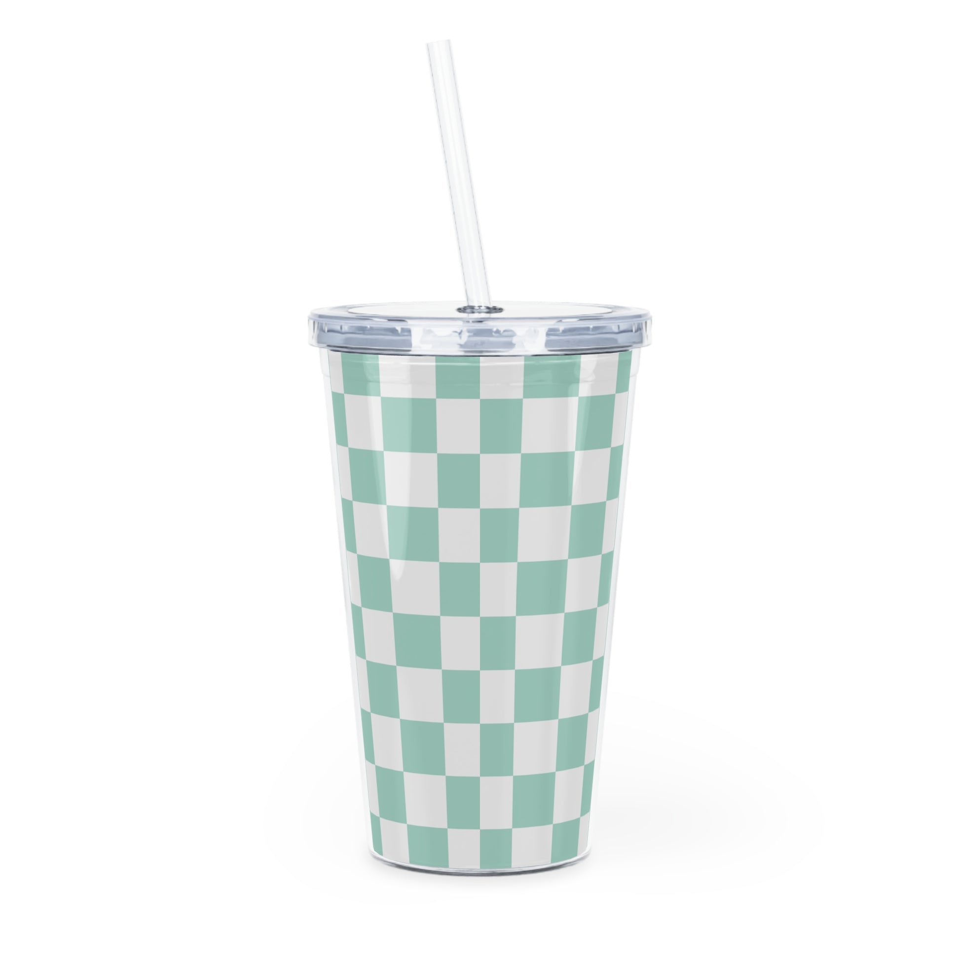 Chessboard II Plastic Tumbler with Straw, Artsulli - Art is Long, Life is Short, Mug, , , , , , , 