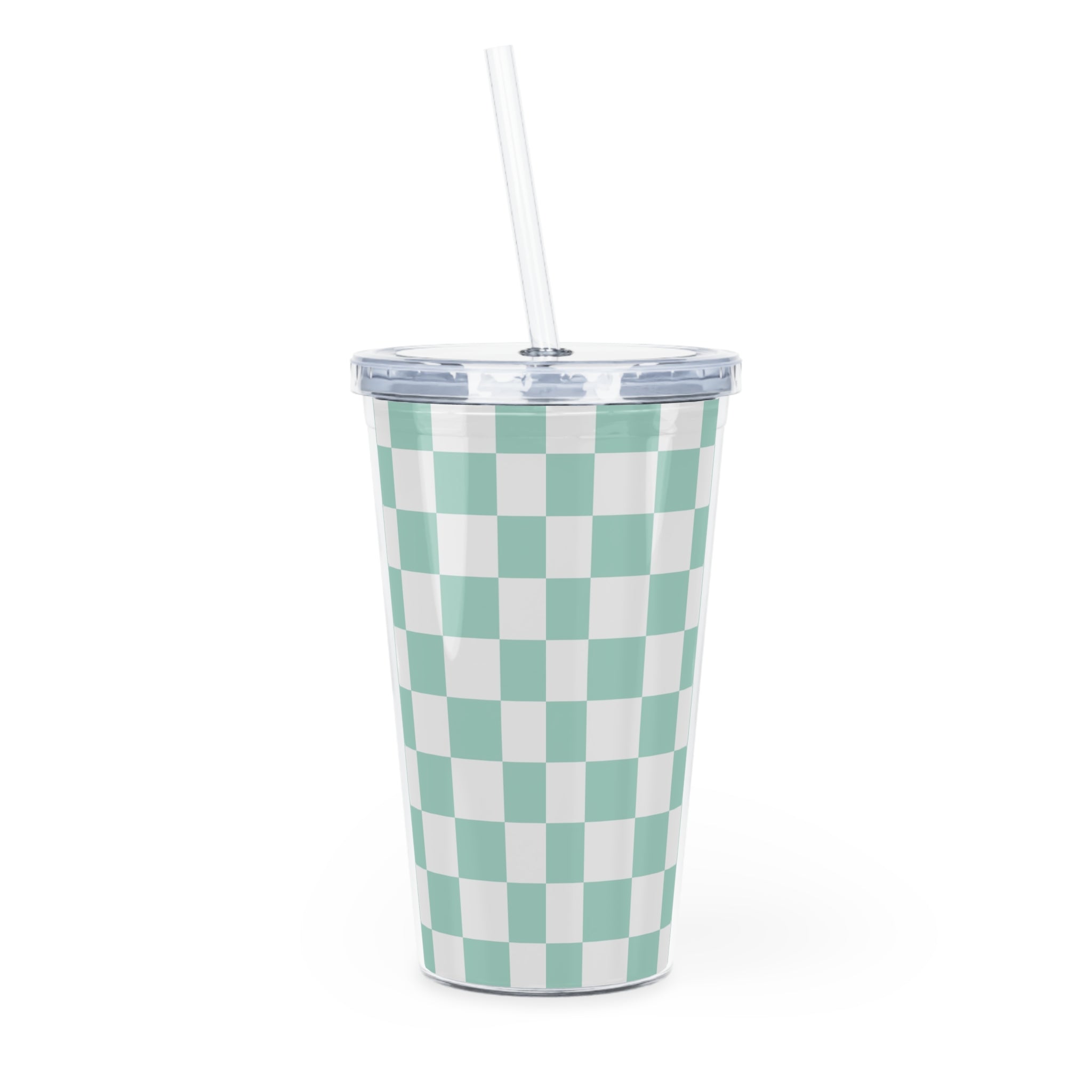 Chessboard II Plastic Tumbler with Straw, Artsulli - Art is Long, Life is Short, Mug, , , , , , , 