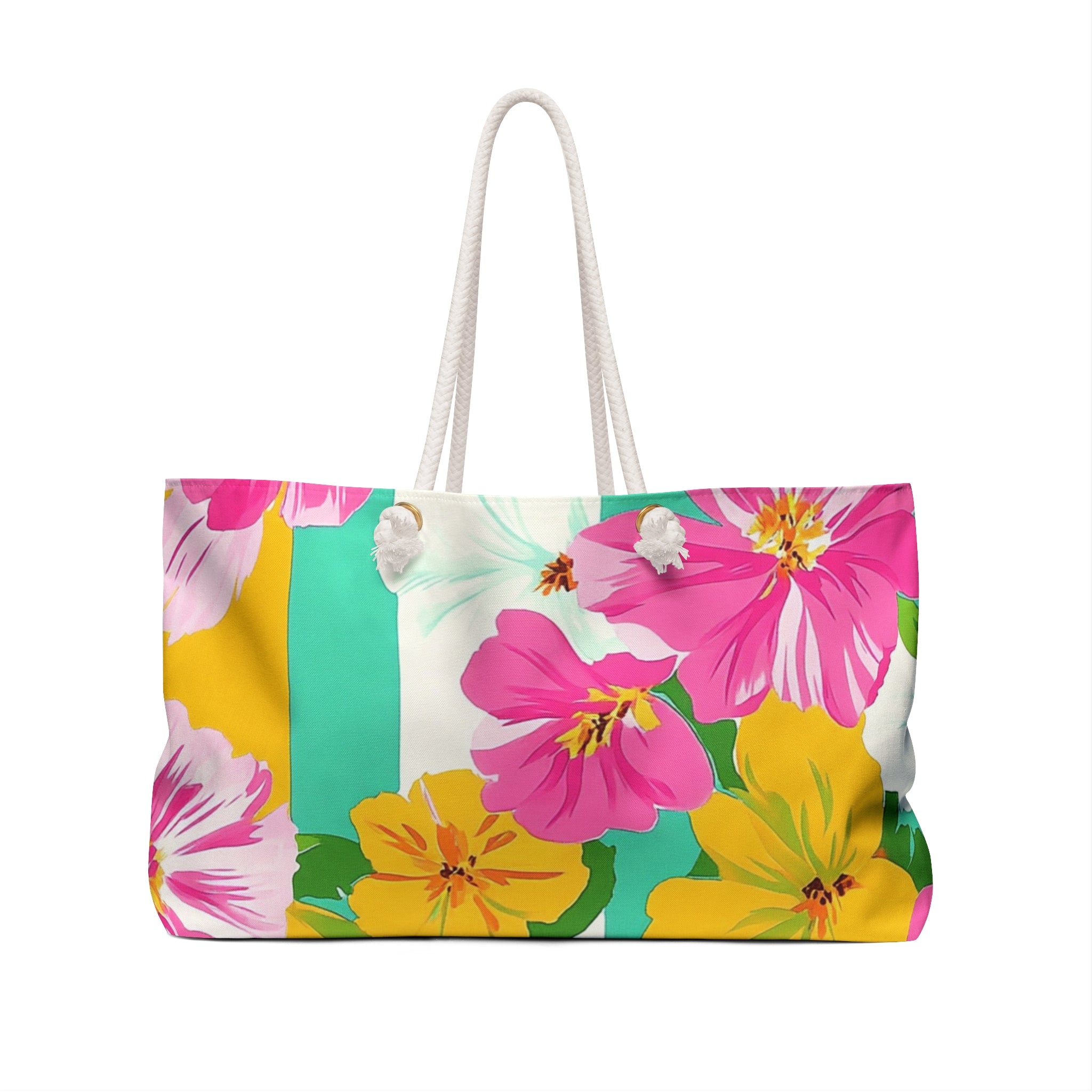 Pastel x Floral x Stripes II Multi-Color Weekender Bag, Artsulli - Art is Long, Life is Short, Bags, , , , , , , 