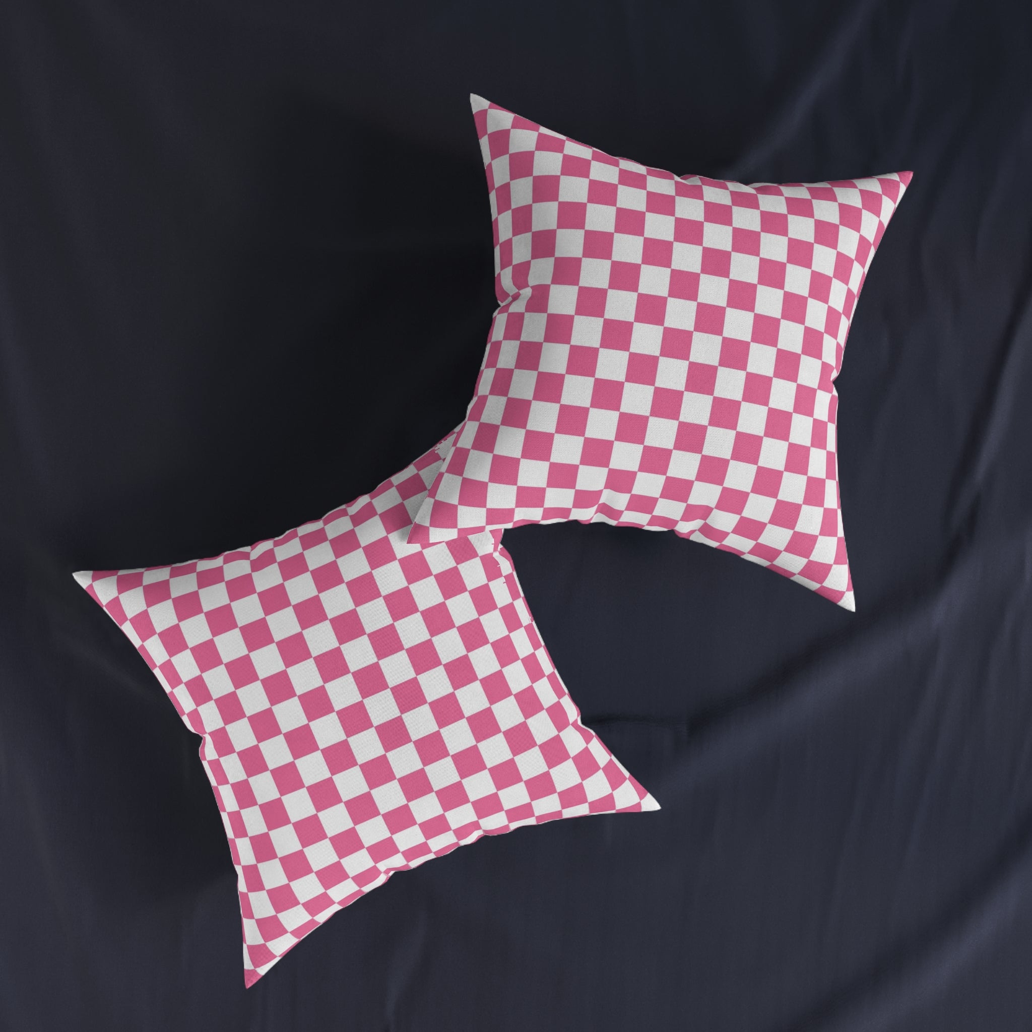 Yuyushiki Pink Check Square Pillow, Artsulli - Art is Long, Life is Short, Home Decor, , , , , , , 