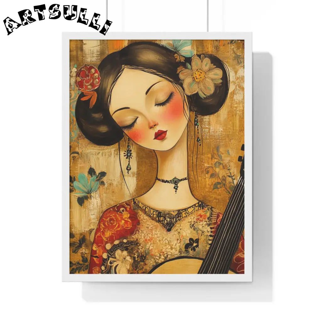 JAKKOUTTHEBXX Stylized Woman Musician Wood-Framed Poster 2025