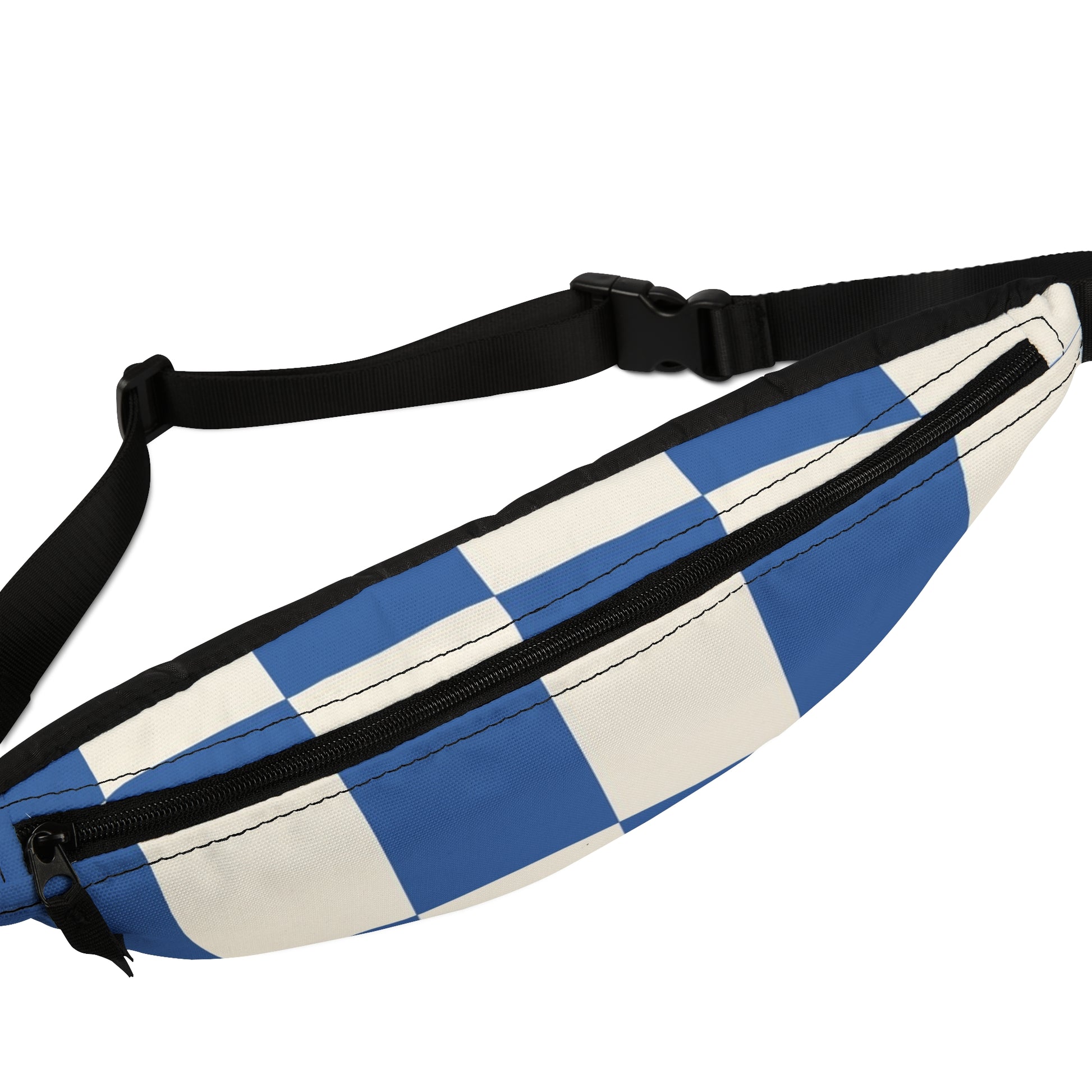 Checkerboard Blue Fanny Pack, Artsulli - Art is Long, Life is Short, Bags, , , , , , , 