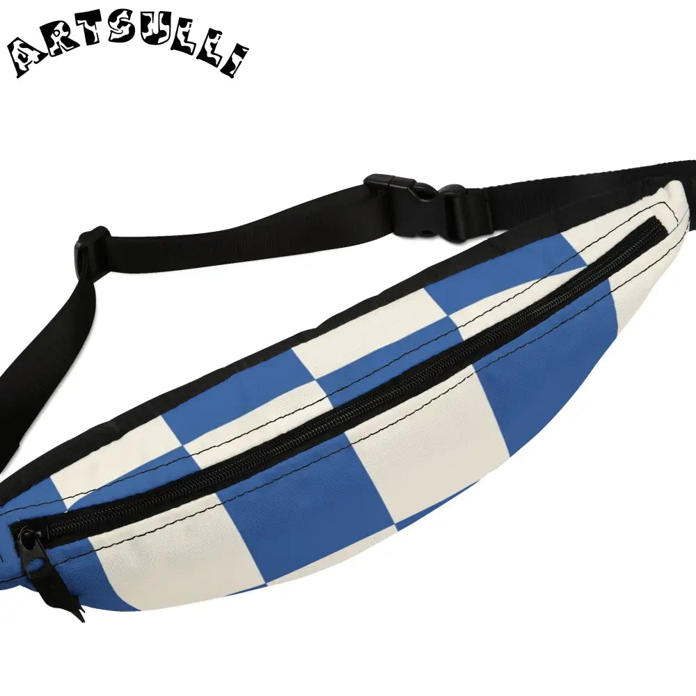 JAKKOUTTHEBXX Checkerboard Blue Fanny Pack JAKKOUTTHEBXX Artsulli