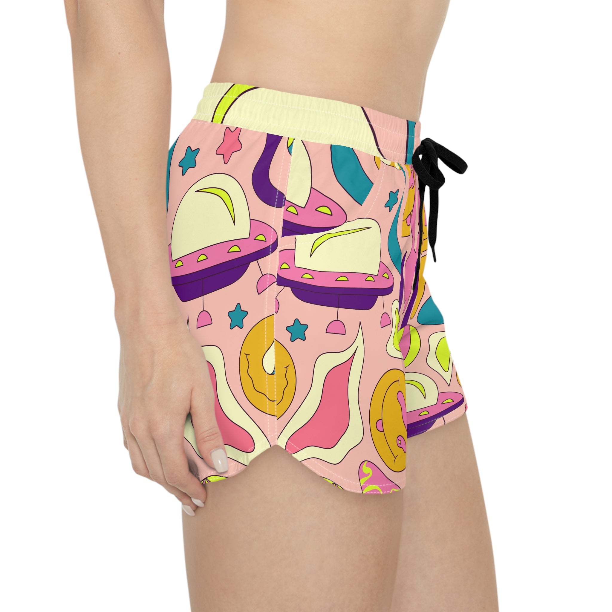Trippy Spaceships Women's Casual Shorts (AOP), Artsulli - Art is Long, Life is Short, All Over Prints, , , , , , , 