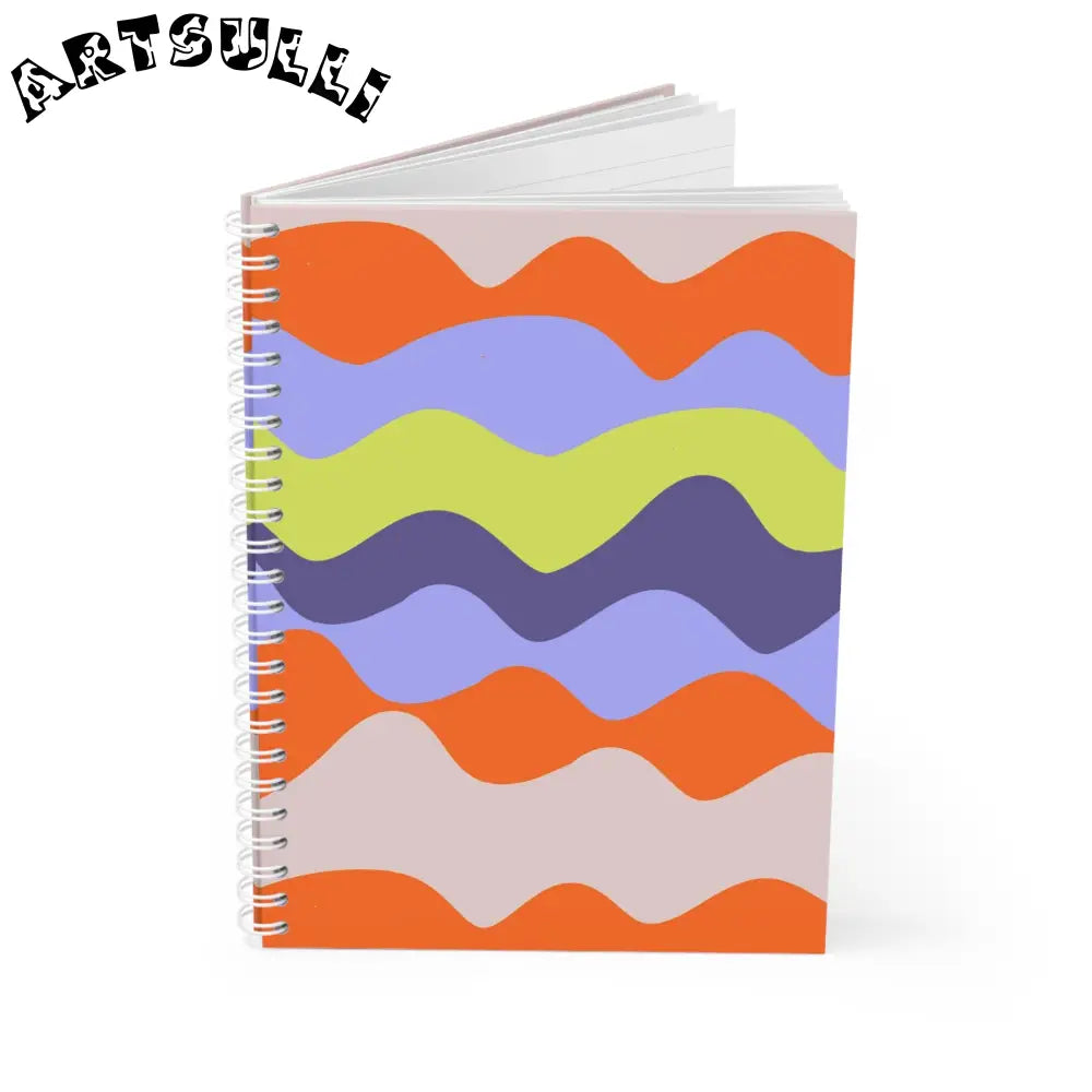 JAKKOUTTHEBXX Waves Red and Blue Spiral Notebook JAKKOUTTHEBXX