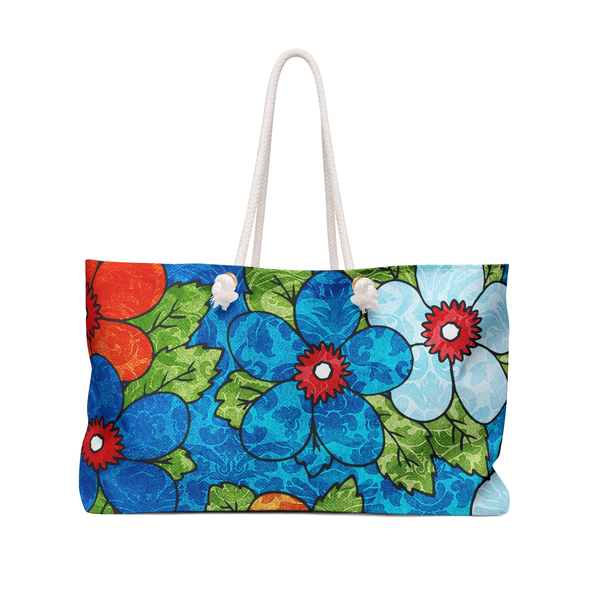 Blue Orange Groovy II Weekender Bag, Artsulli - Art is Long, Life is Short, Bags, Size, 24" × 13", , , , , 27248747611924101882