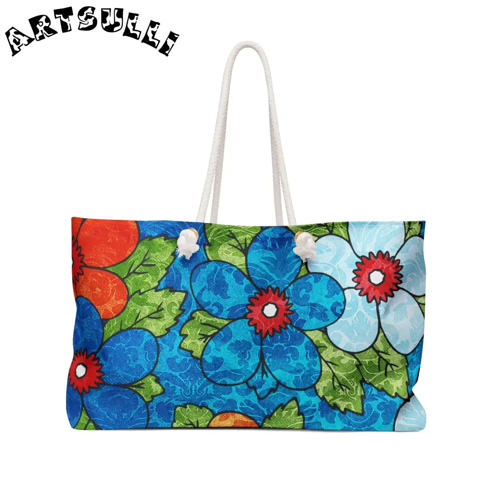 Blue Orange Groovy II Weekender Bag, Artsulli - Art is Long, Life is Short, Bags, Size, 24" × 13", , , , , 27248747611924101882