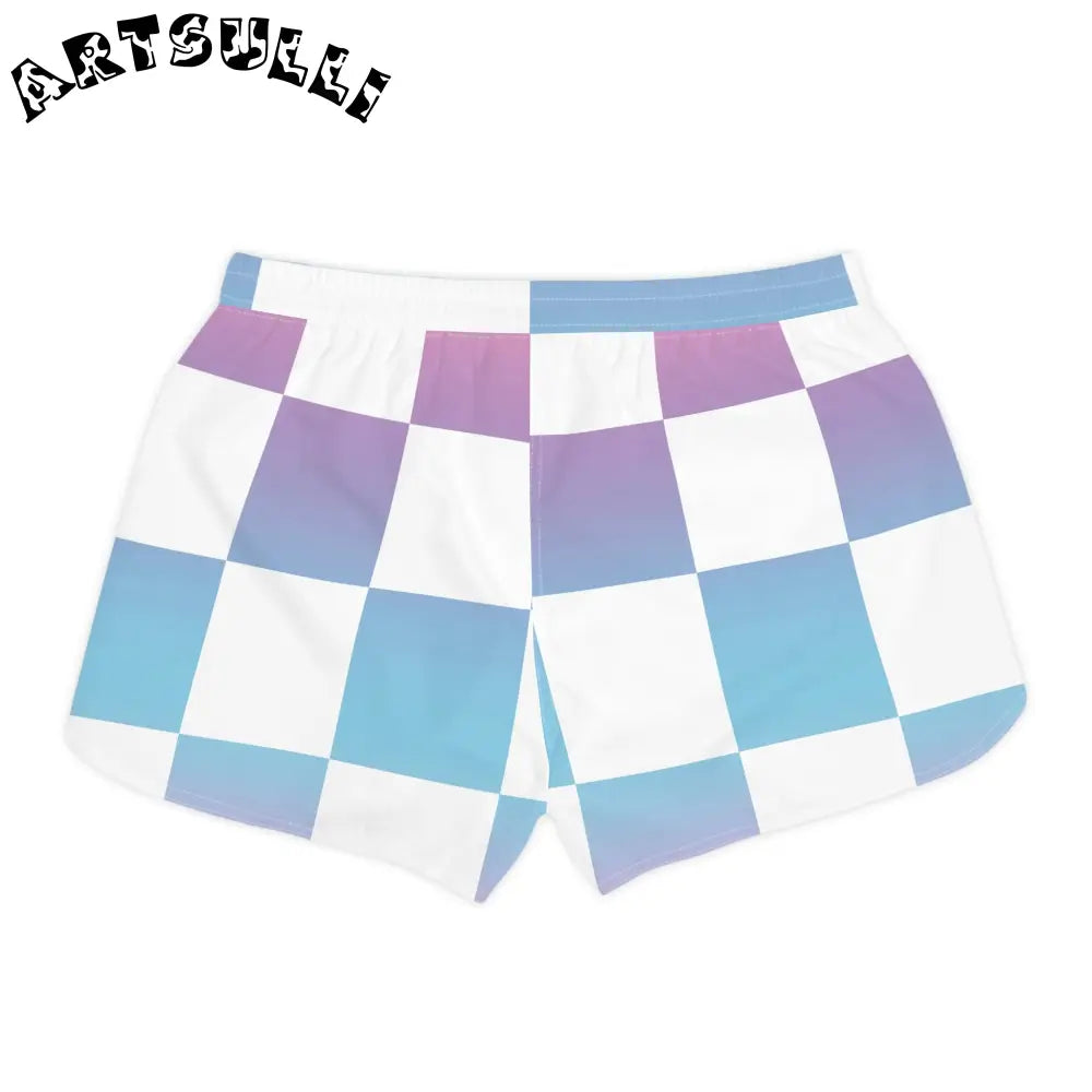 JAKKOUTTHEBXX Vaporwave Check Women’s Casual Shorts (AOP)