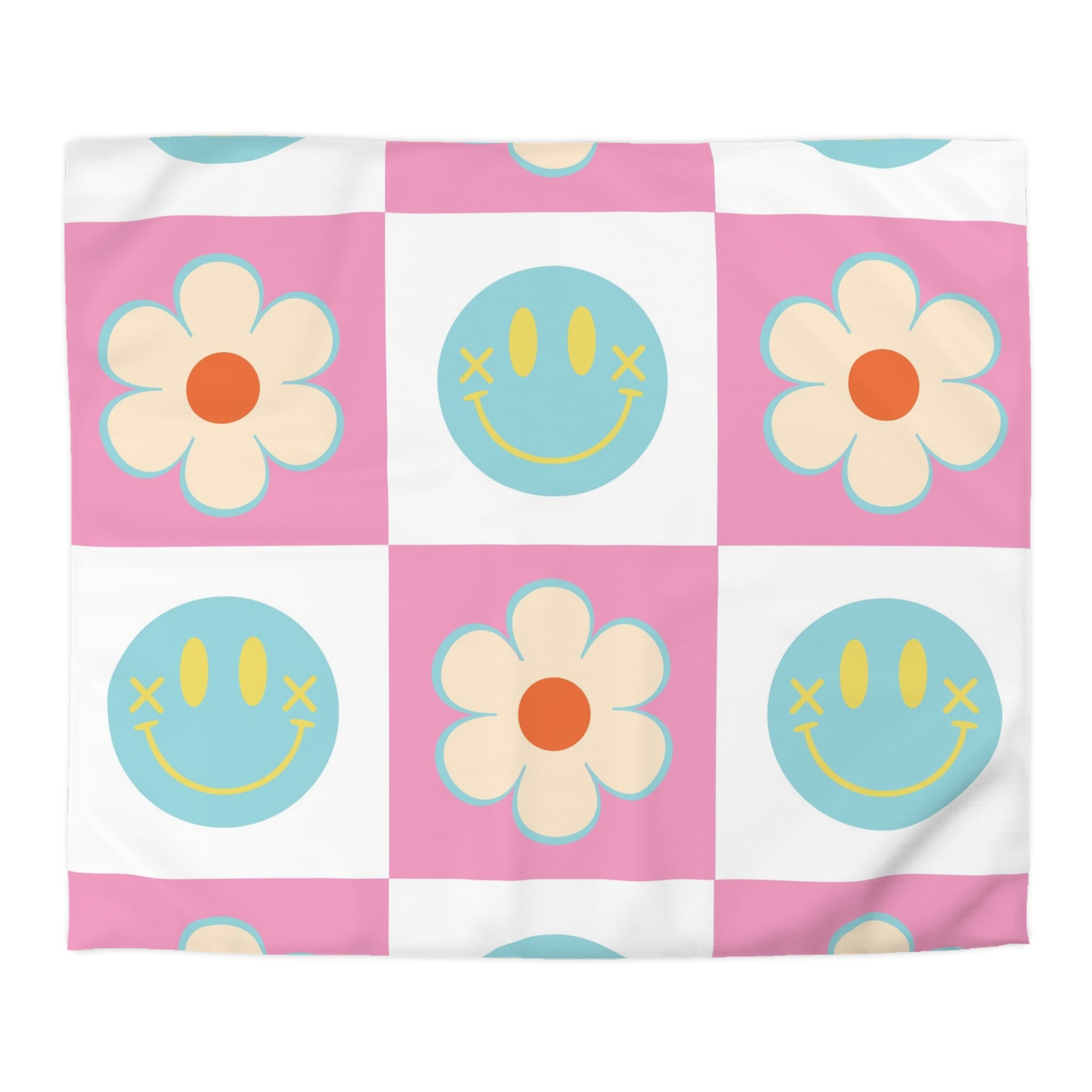 Madotsukis Grin Bloom Microfiber Duvet Cover, Artsulli - Art is Long, Life is Short, Home Decor, Size, King, Color, Cream, , , 40317422039690653804
