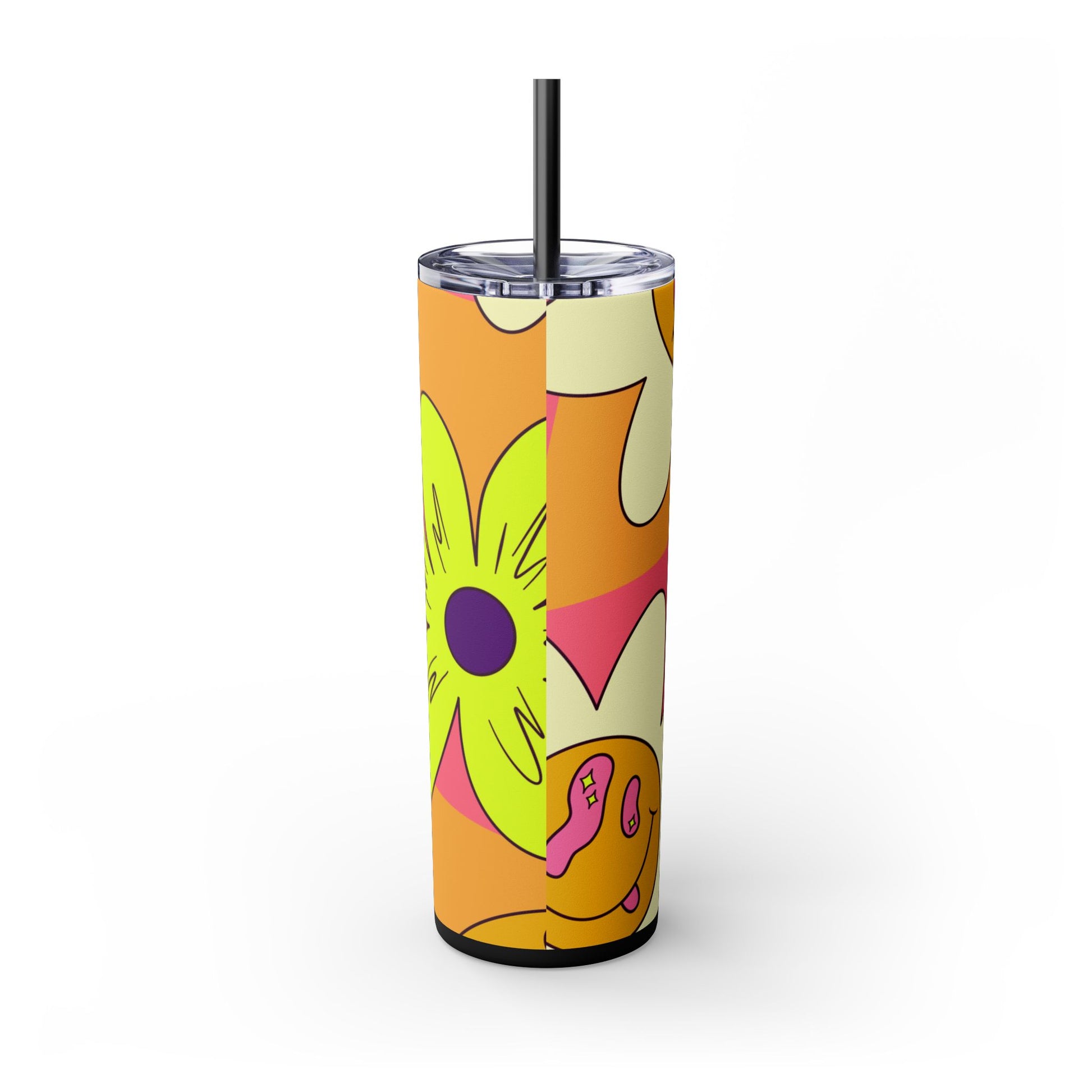 Trippy Sour Face Rave Skinny Tumbler with Straw, 20oz, Artsulli - Art is Long, Life is Short, Mug, , , , , , , 