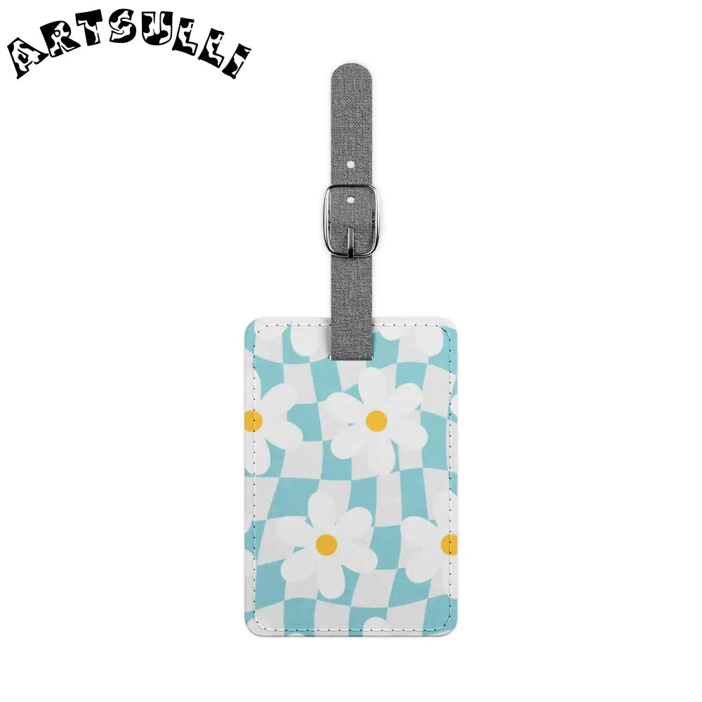 JAKKOUTTHEBXX Trippy Check Garden Saffiano Polyester Luggage Tag