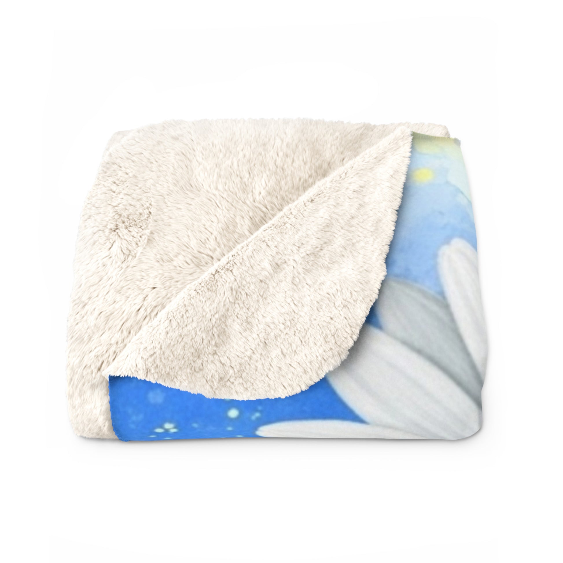 Daisies Sherpa Fleece Blanket, Artsulli - Art is Long, Life is Short, Home Decor, , , , , , , 