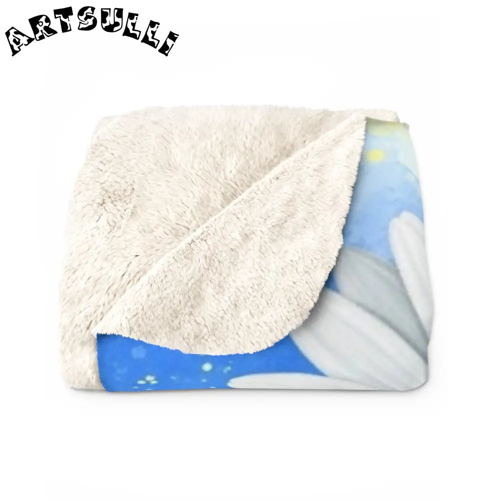 JAKKOUTTHEBXX Daisies Sherpa Fleece Blanket JAKKOUTTHEBXX Artsulli