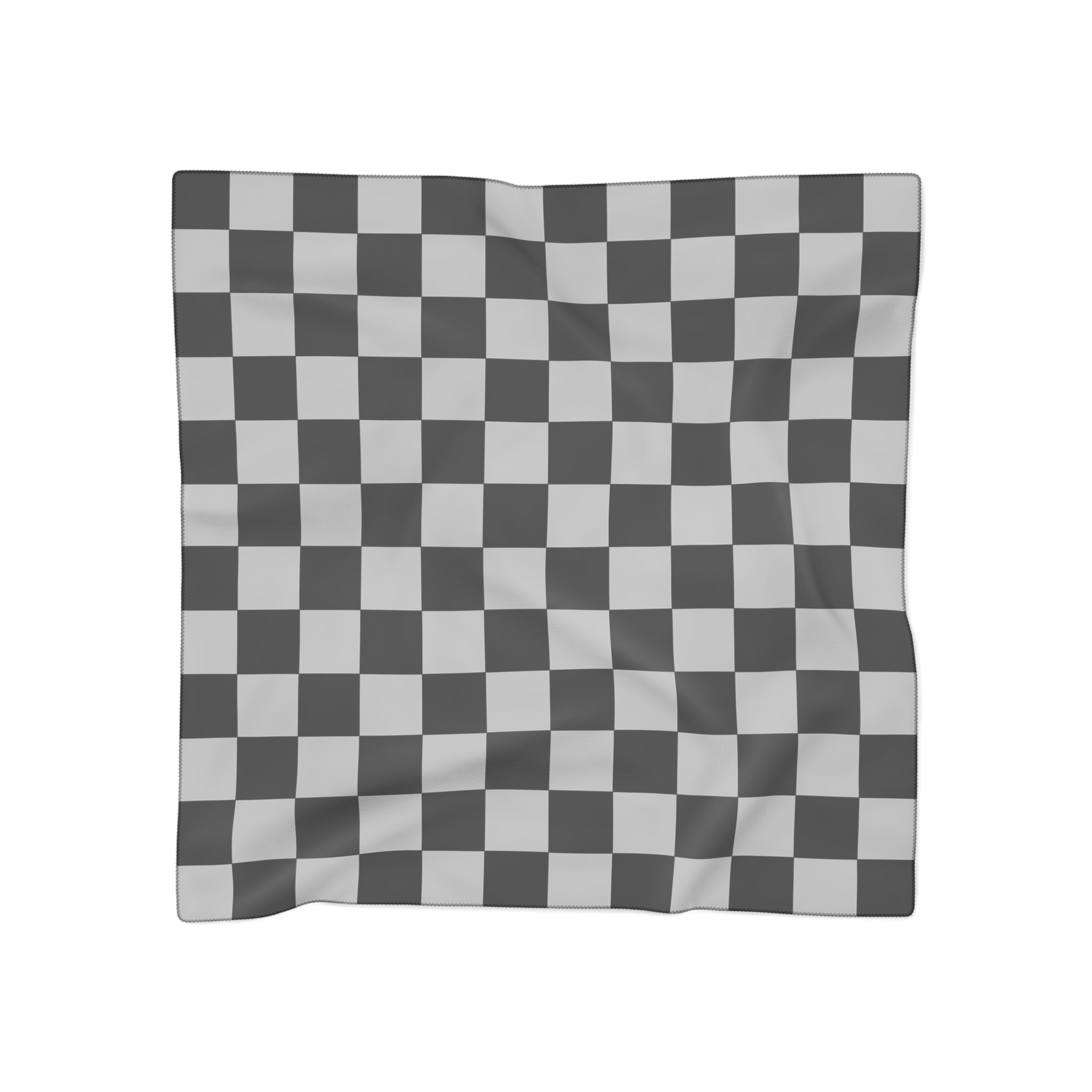 Checkerboard Dada Black and Light Gray Poly Scarf, Artsulli - Art is Long, Life is Short, Accessories, Color, Poly chiffon, Size, 50" × 50", , , 16743403982965040637
