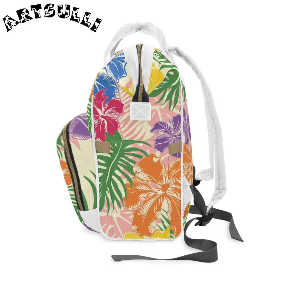JAKKOUTTHEBXX Tropical Floral Diaper Backpack 2025