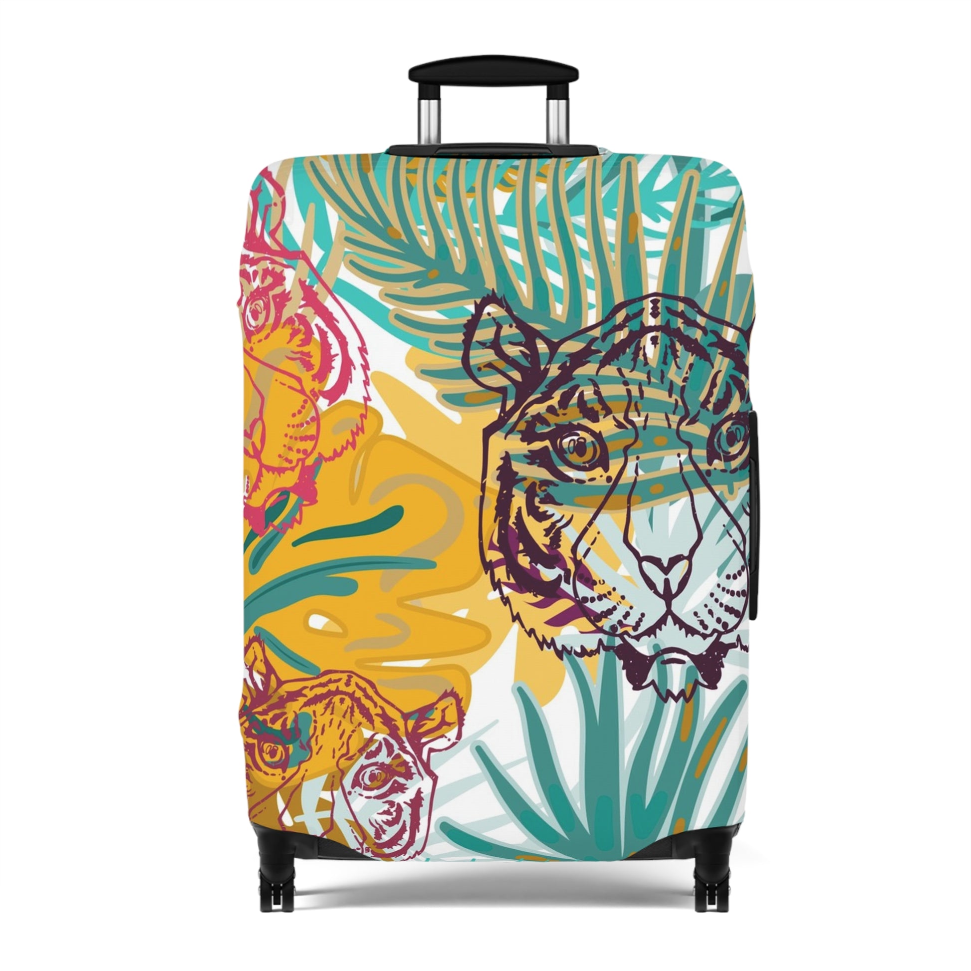 Tropical Jungle Tigers Brown and Green Luggage Cover, Artsulli - Art is Long, Life is Short, Accessories, Size, 28'' × 20'', , , , , 14421868309228