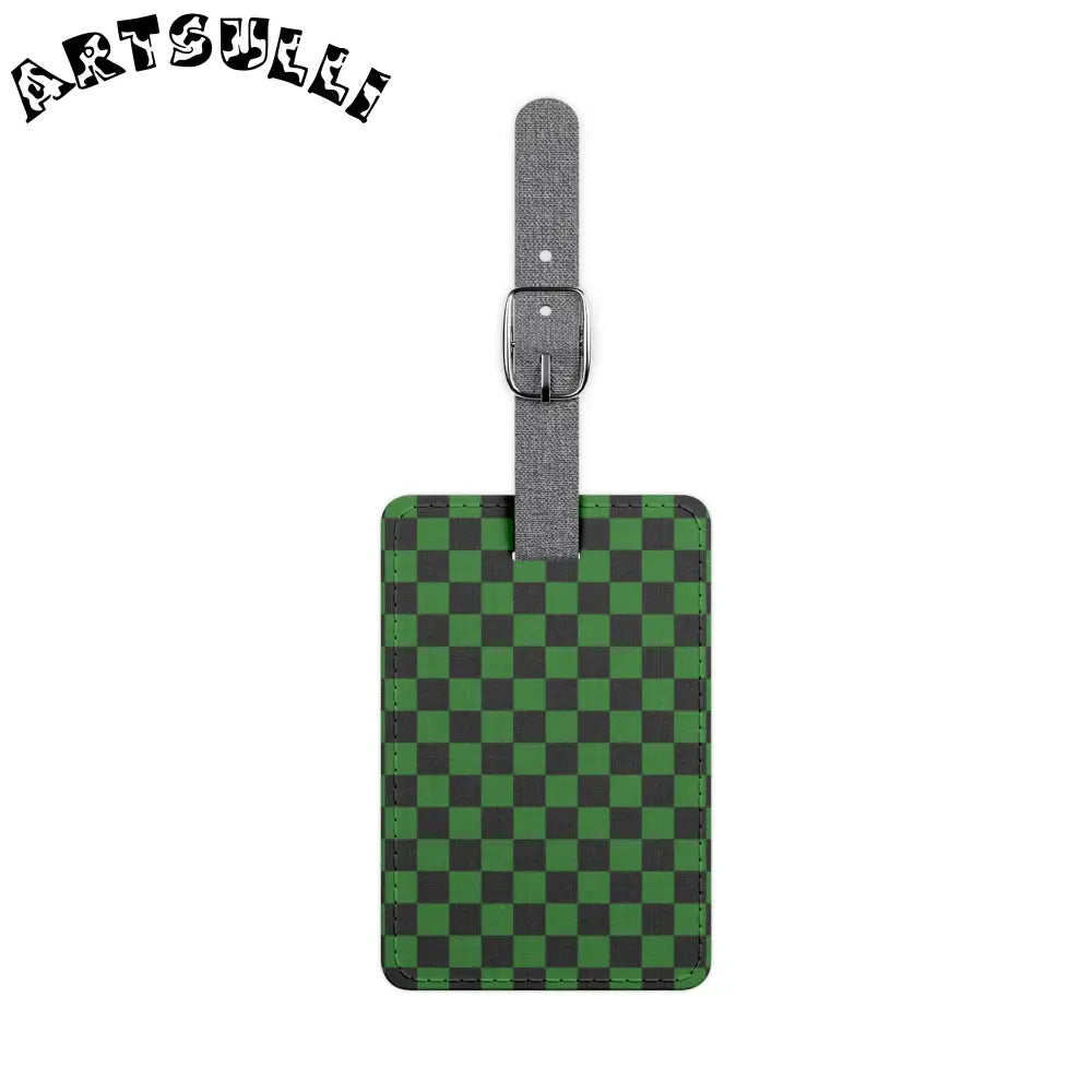 JAKKOUTTHEBXX Checkerboard Green and Black Saffiano Polyester