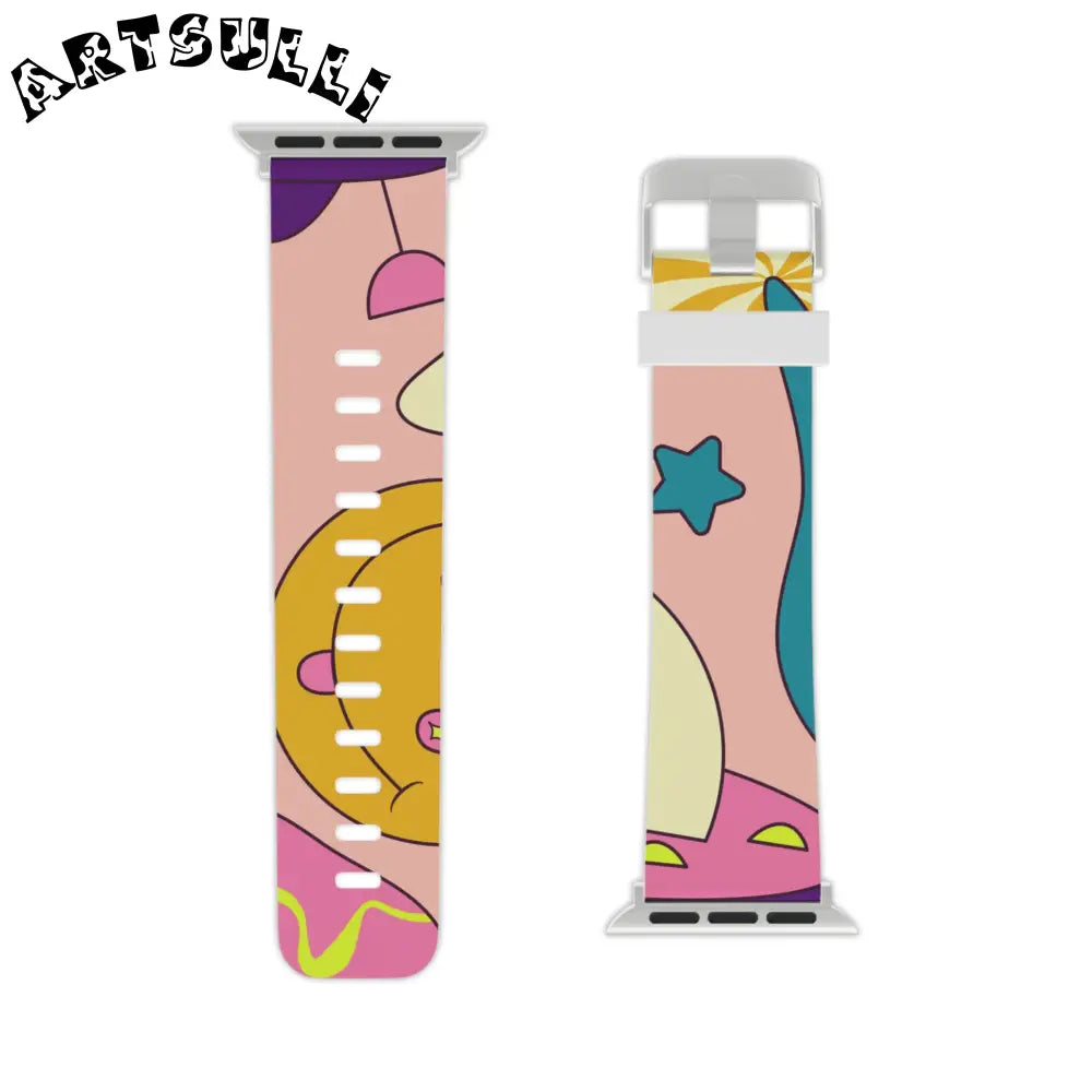 JAKKOUTTHEBXX Trippy Spaceships Pink Watch Band for Apple Watch