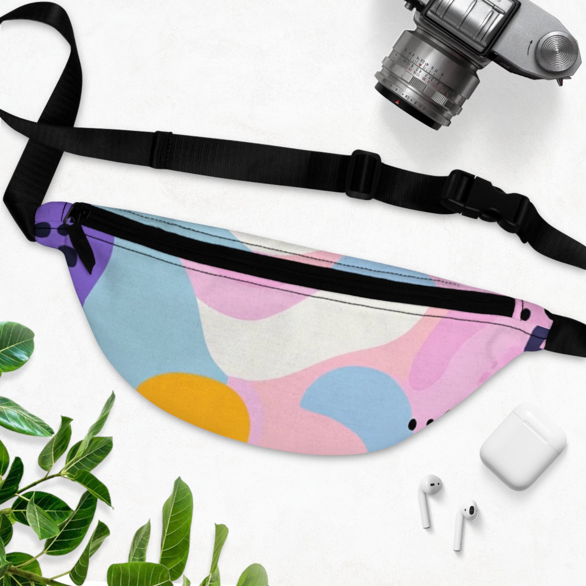 Colorful Abstract Dots and Shapes Fanny Pack, Artsulli - Art is Long, Life is Short, Bags, , , , , , , 