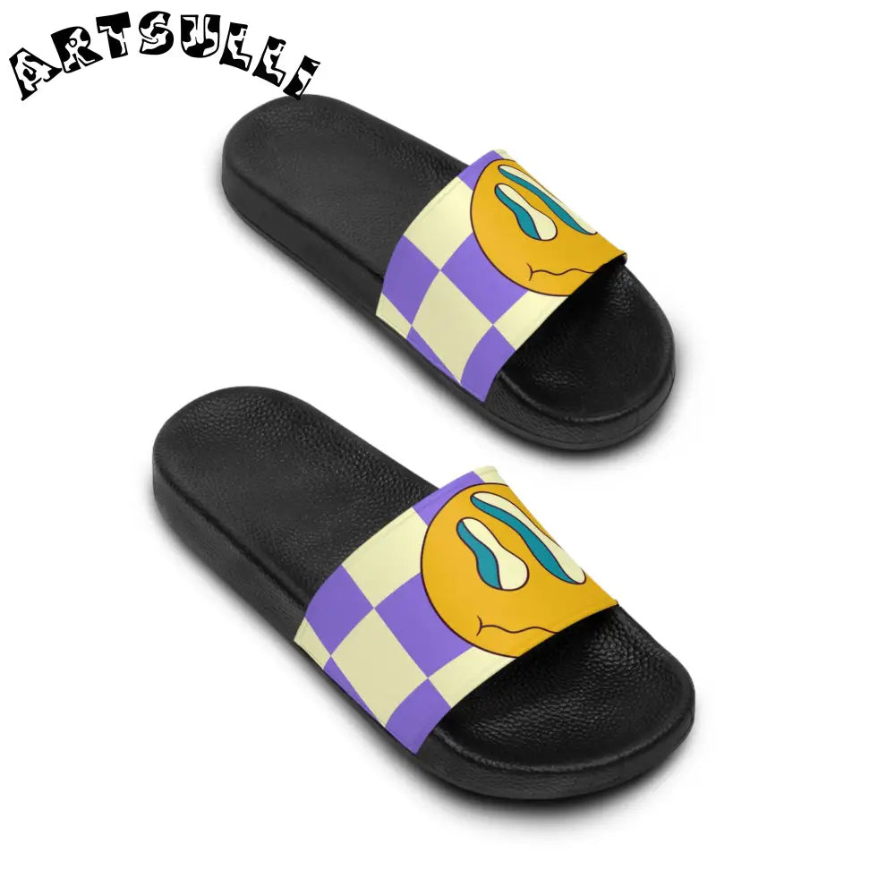 JAKKOUTTHEBXX Trippy Flower Power Motifs Men’s Slide Sandals