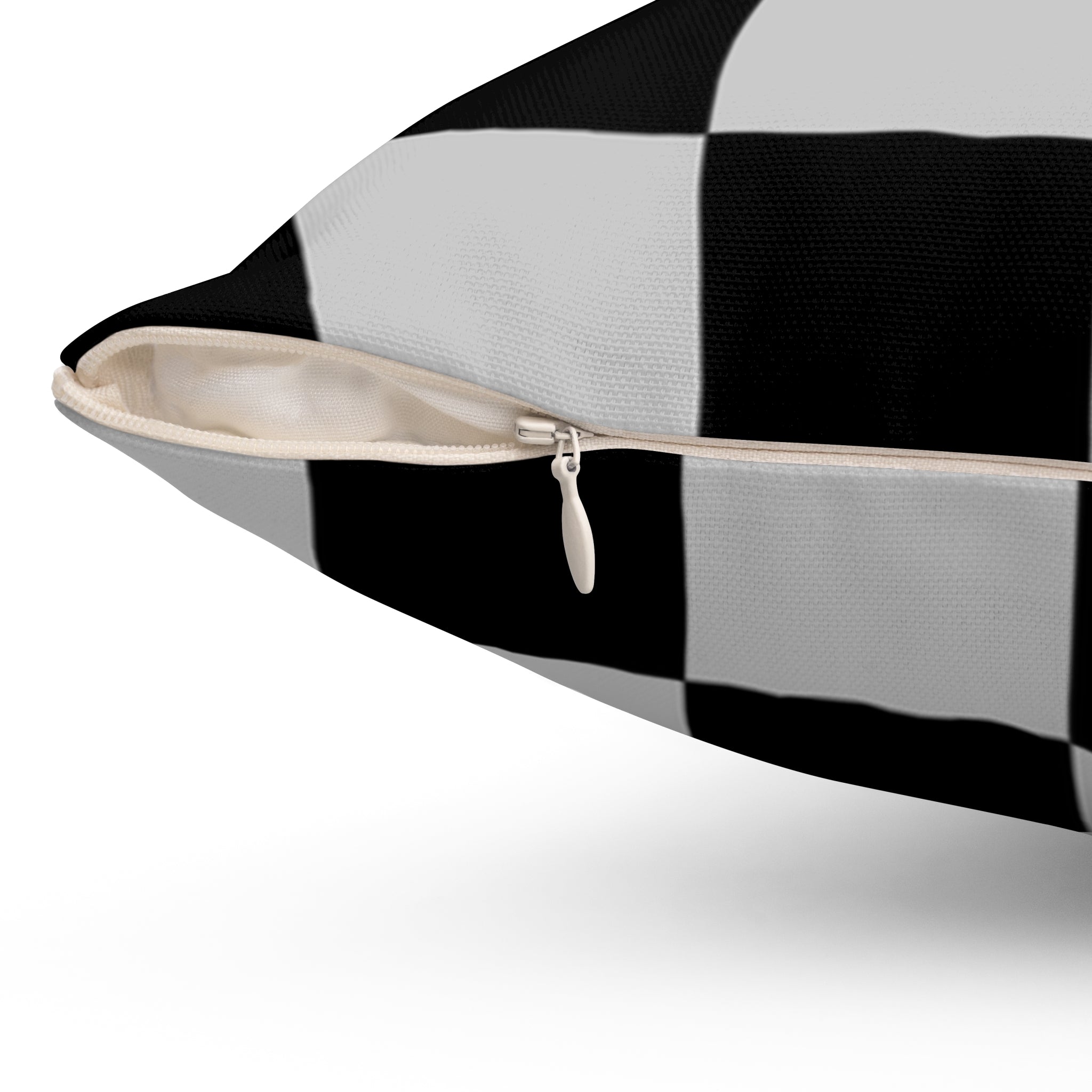 Checkerboard Dada Black and Light Gray Spun Polyester Square Pillow, Artsulli - Art is Long, Life is Short, Home Decor, , , , , , , 