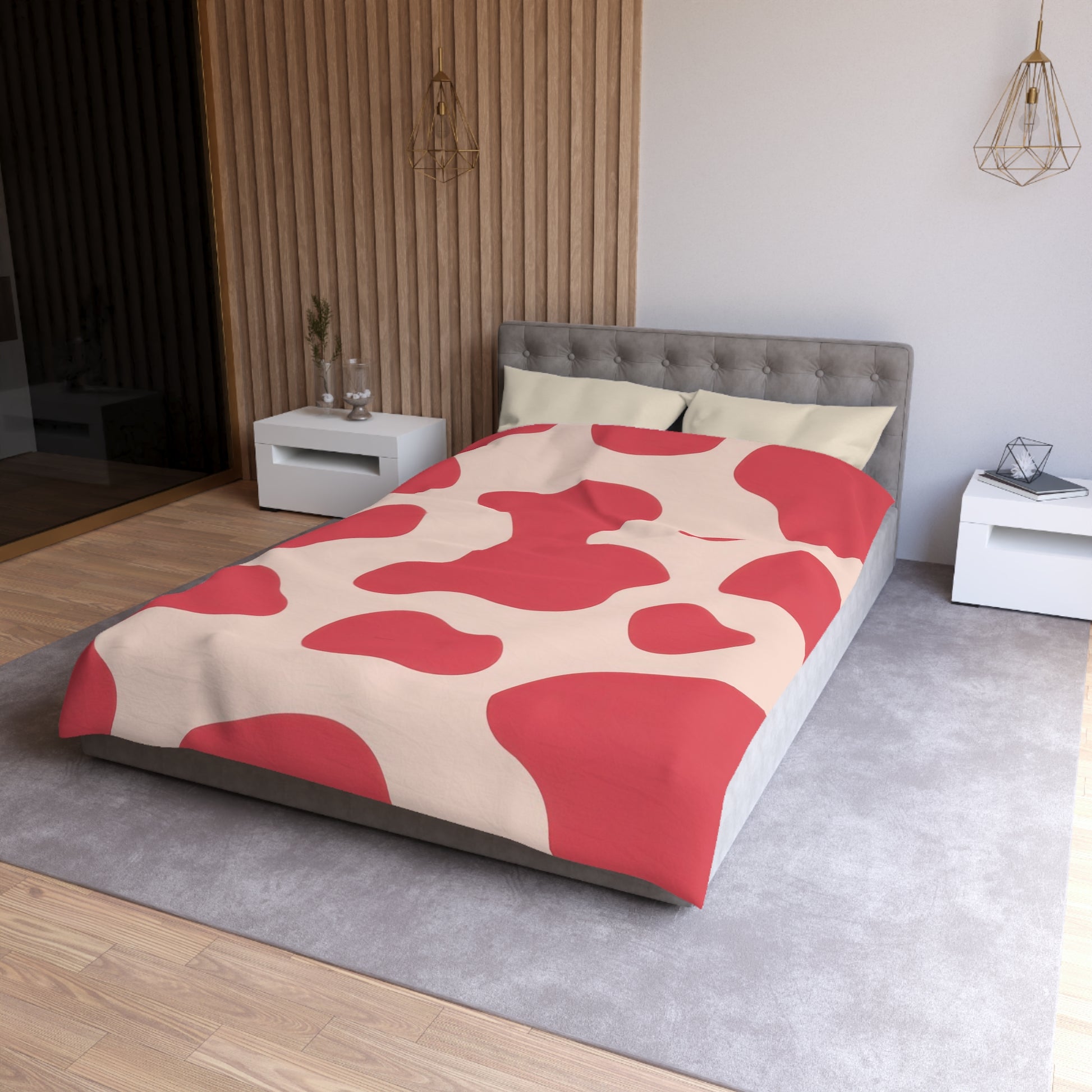 Red Jungle Cow Microfiber Duvet Cover, Artsulli - Art is Long, Life is Short, Home Decor, , , , , , , 