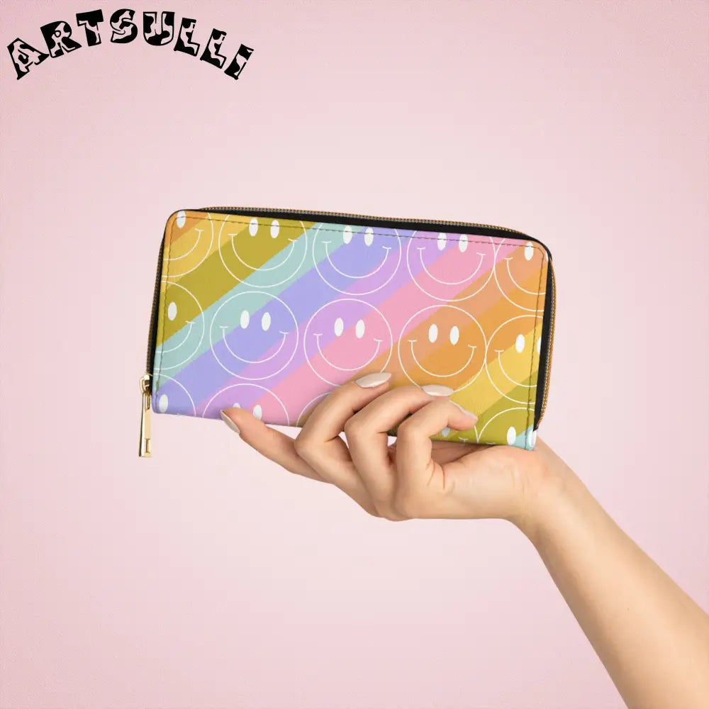 JAKKOUTTHEBXX Smiley Face x Rainbow Stripes Multi-Color Zipper