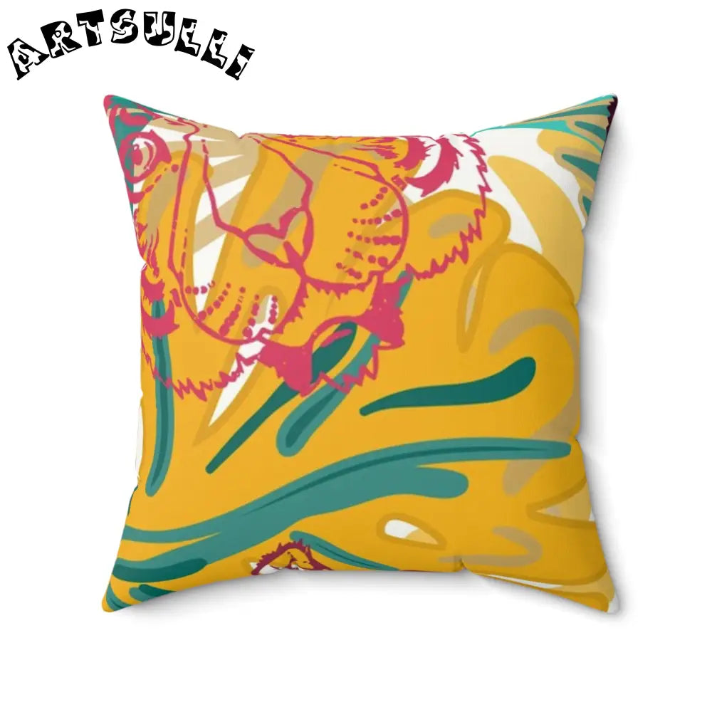 JAKKOUTTHEBXX Tropical Jungle Tigers Brown and Green Faux Suede