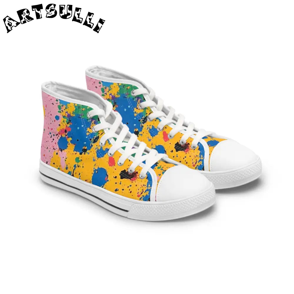 JAKKOUTTHEBXX The Colors Of Paint Splatter Women’s High Top Sneakers