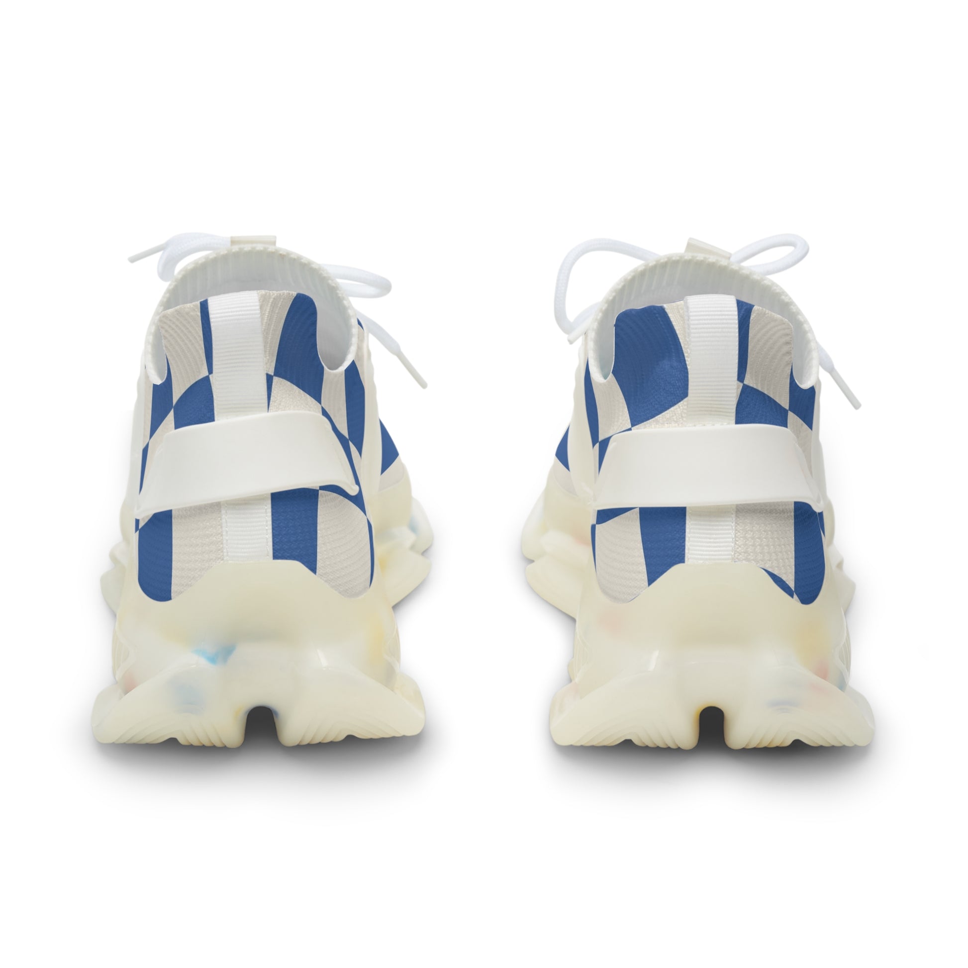 Checkerboard Blue Men's Mesh Sneakers, Artsulli - Art is Long, Life is Short, Shoes, , , , , , , 