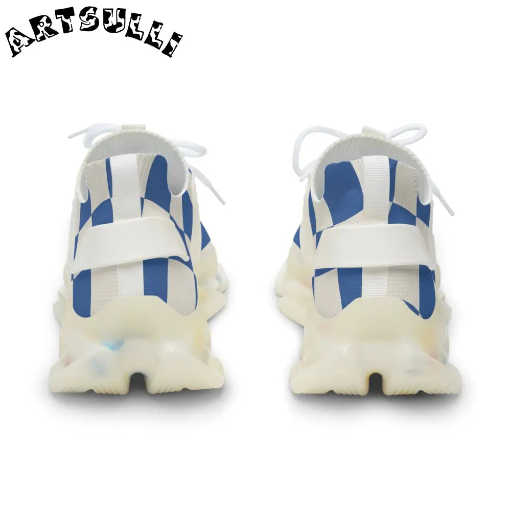 JAKKOUTTHEBXX Checkerboard Blue Men’s Mesh Sneakers JAKKOUTTHEBXX