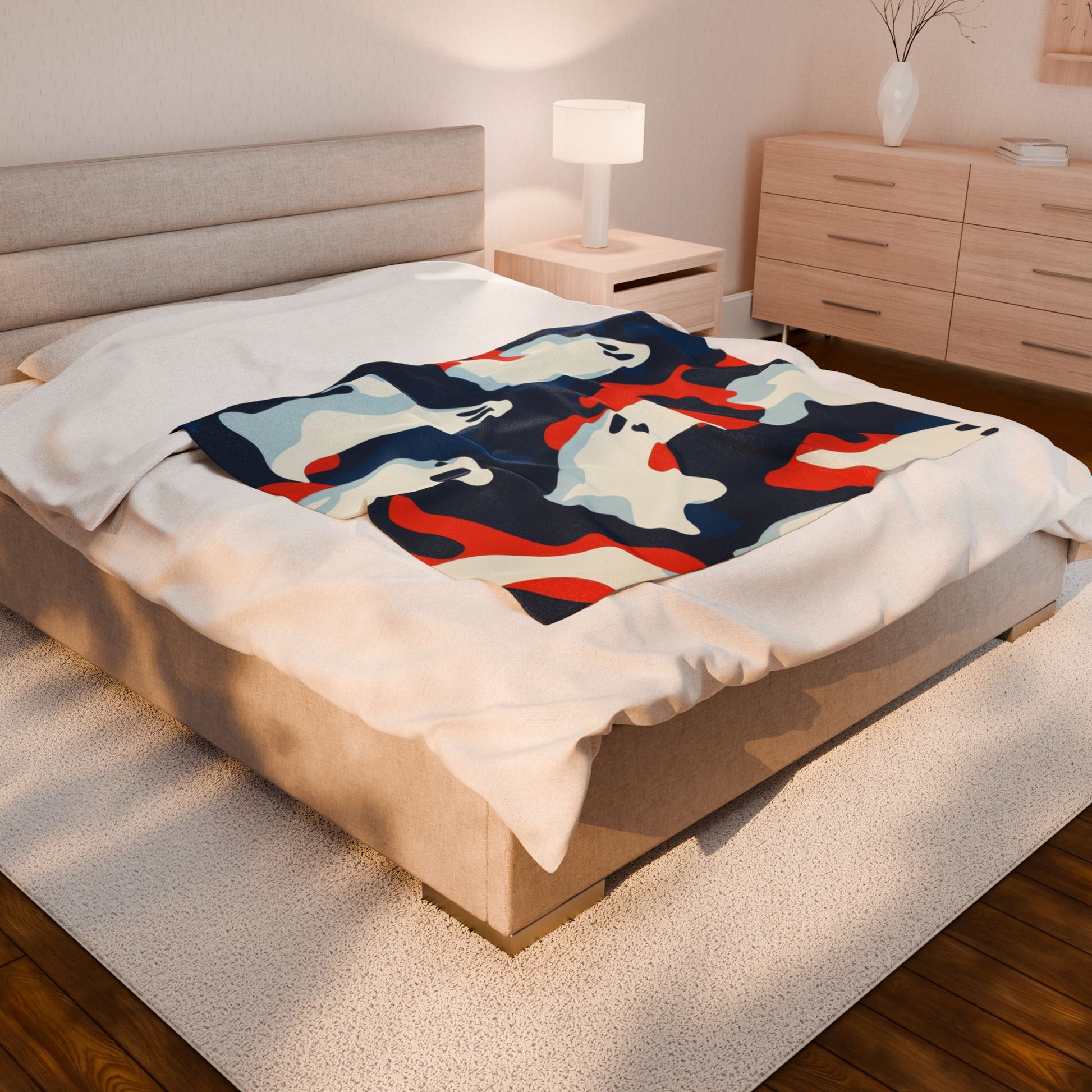 Camo Ghosts Velveteen Plush Blanket, Artsulli - Art is Long, Life is Short, All Over Prints, , , , , , , 