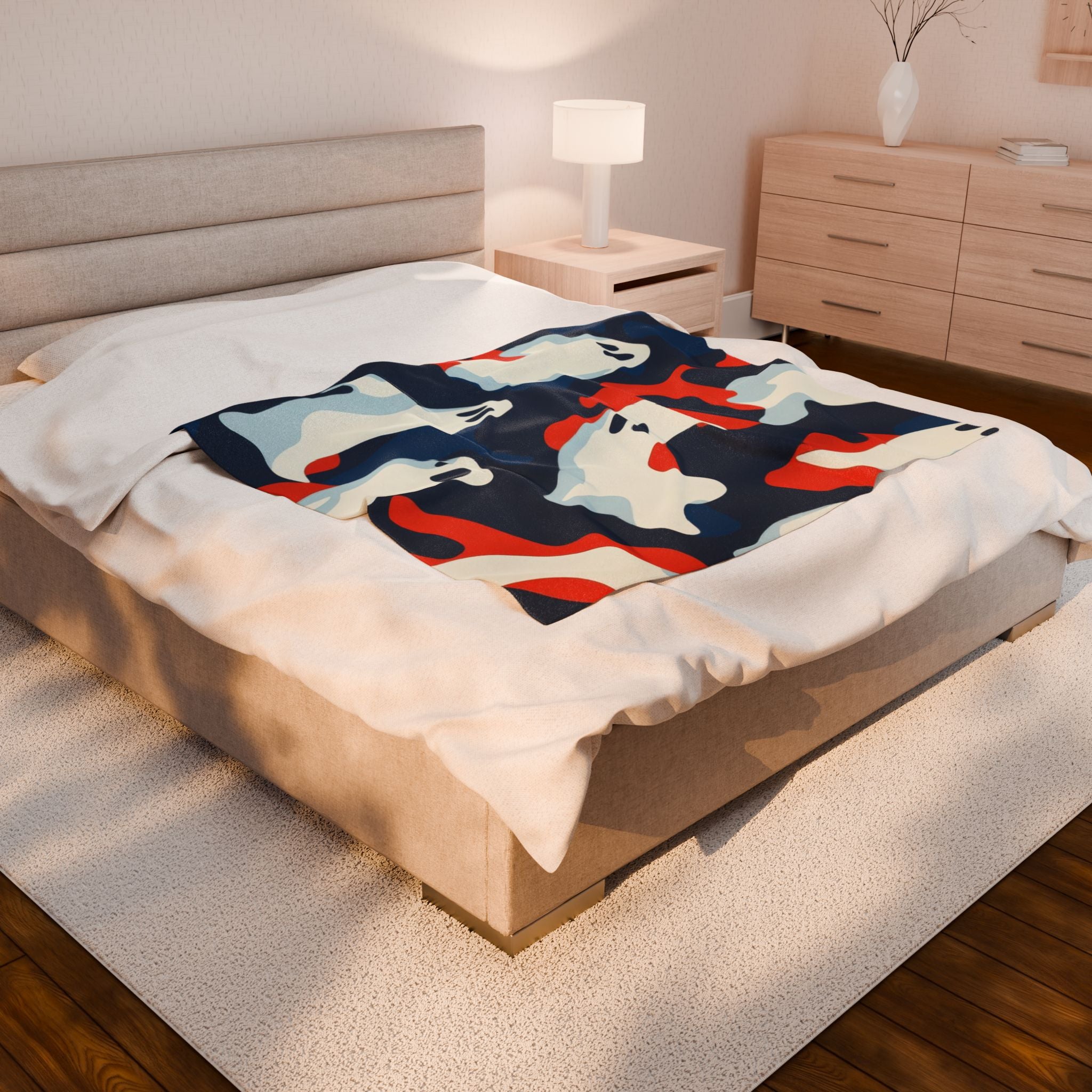 Camo Ghosts Velveteen Plush Blanket, Artsulli - Art is Long, Life is Short, All Over Prints, , , , , , , 