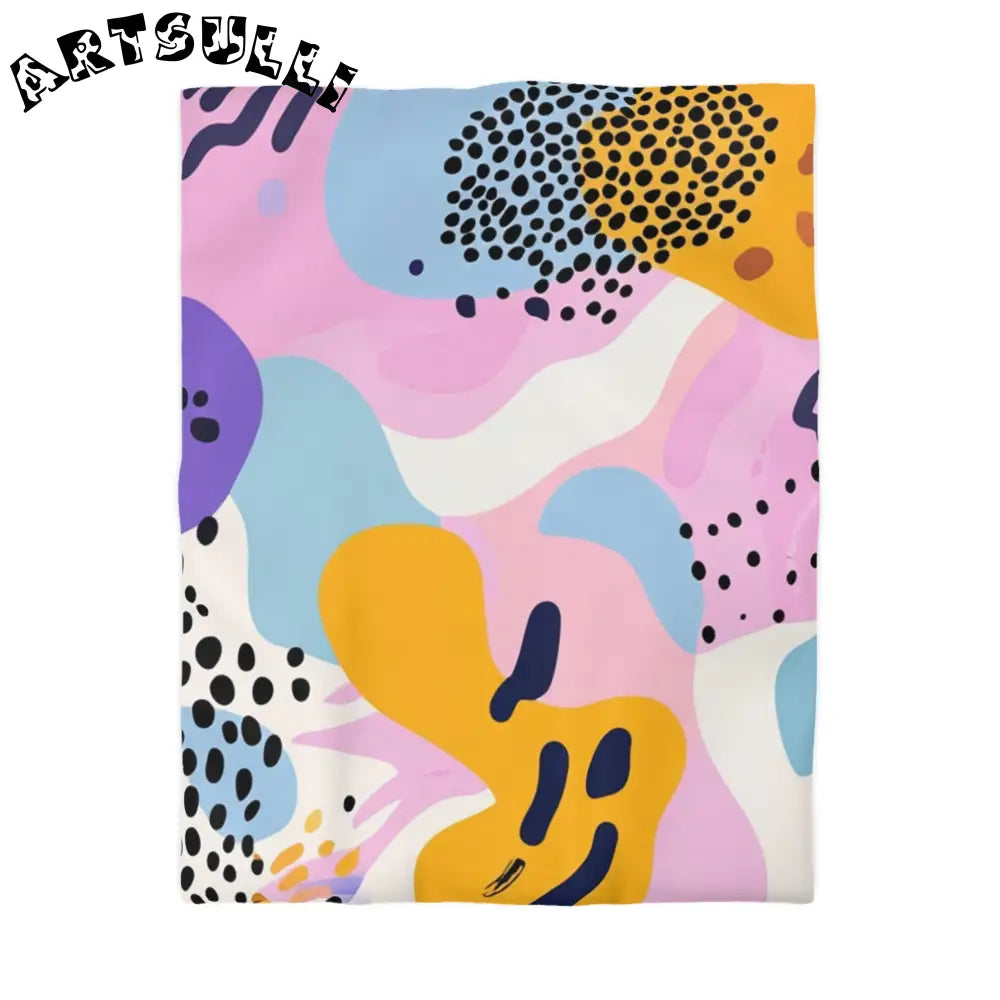 JAKKOUTTHEBXX Colorful Abstract Dots and Shapes Microfiber Duvet