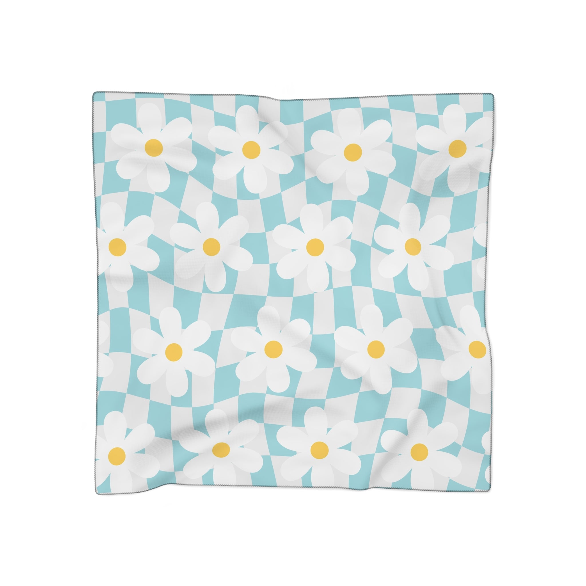 Trippy Check Garden Poly Scarf, Artsulli - Art is Long, Life is Short, Accessories, Color, Poly chiffon, Size, 25" × 25", , , 34764863831093200240